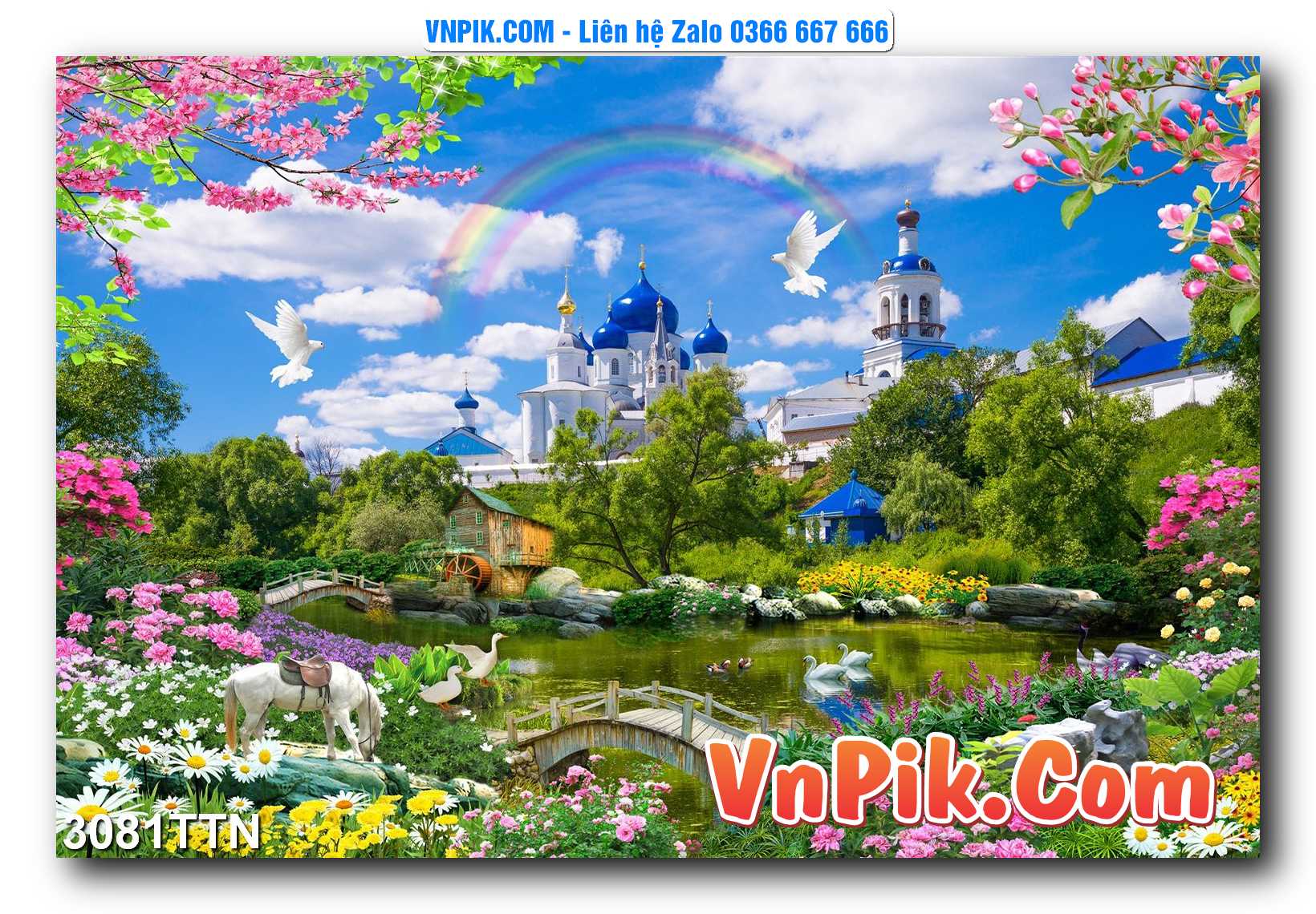 Tranh thác nước – Tranh phong thủy – Tranh treo tường mã 3081TTN