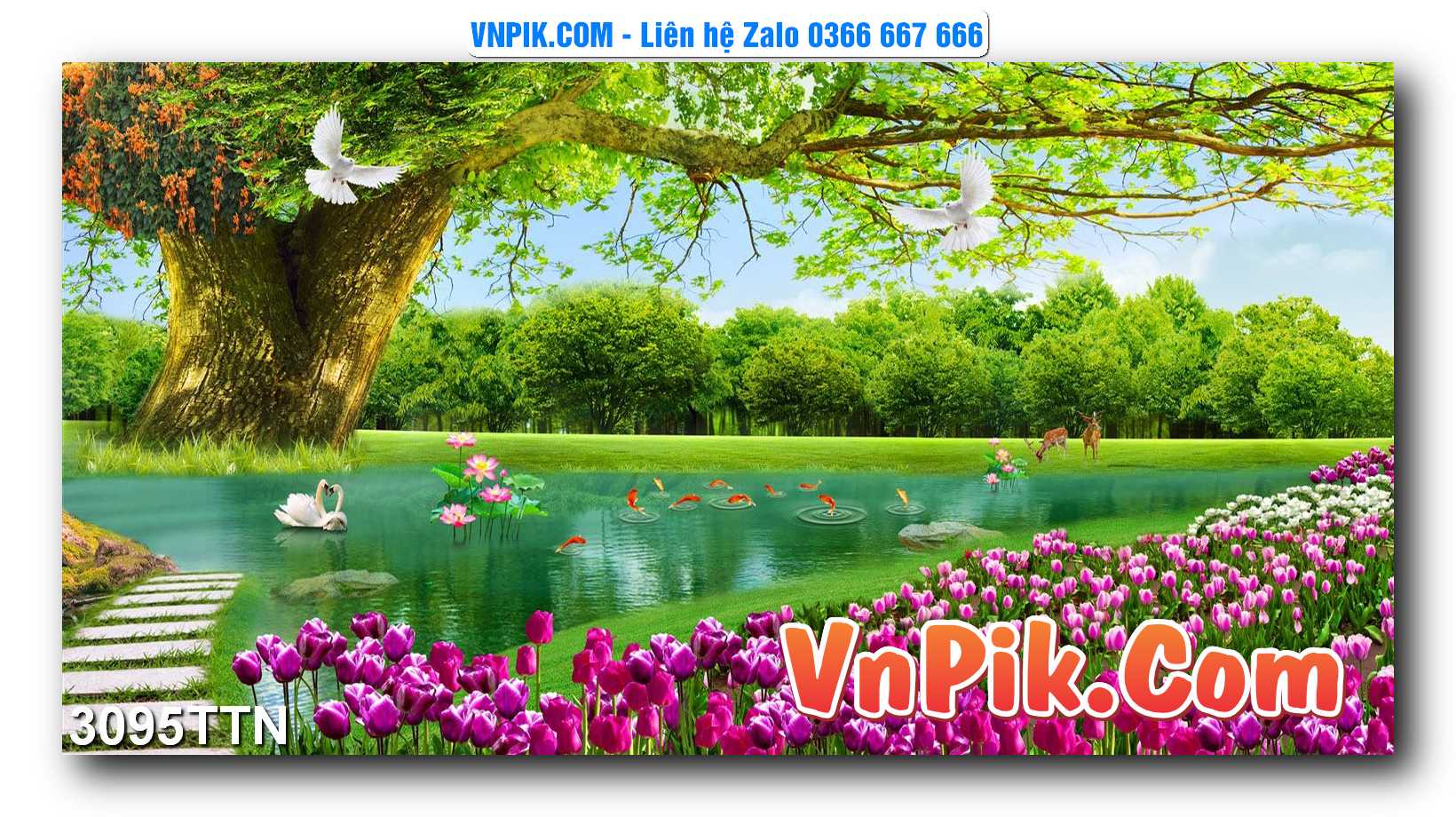 Tranh thác nước – Tranh phong thủy – Tranh treo tường mã 3095TTN