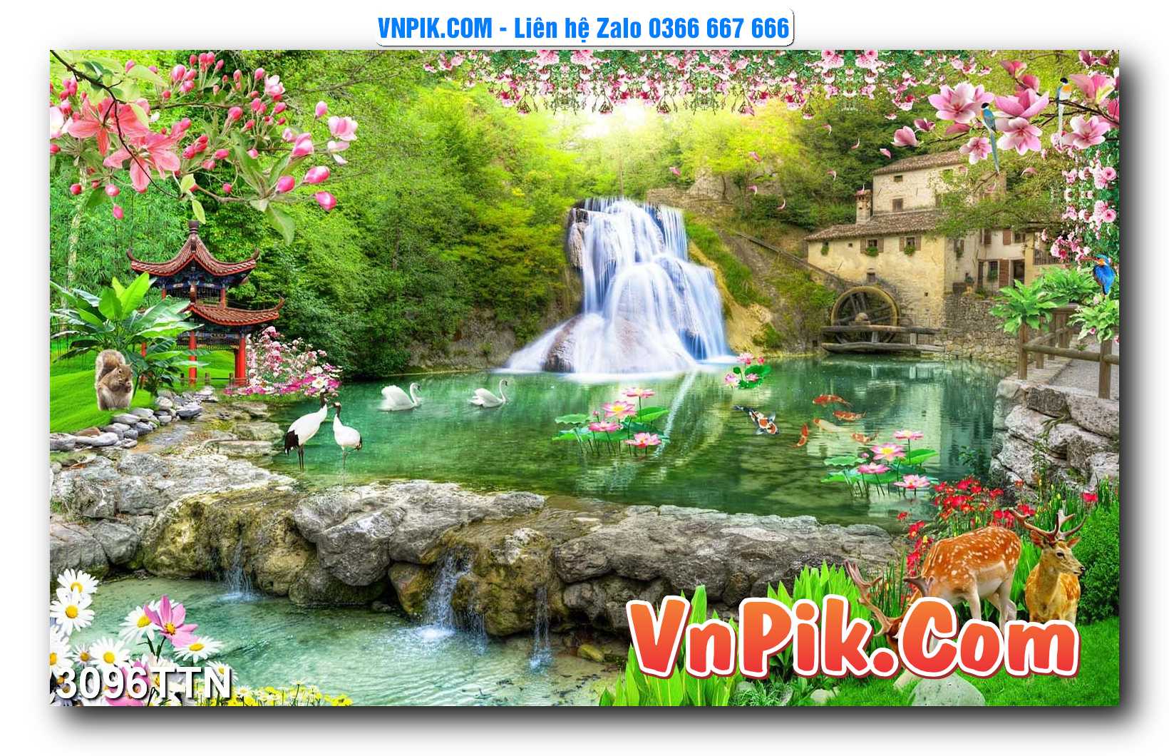 Tranh thác nước – Tranh phong thủy – Tranh treo tường mã 3096TTN