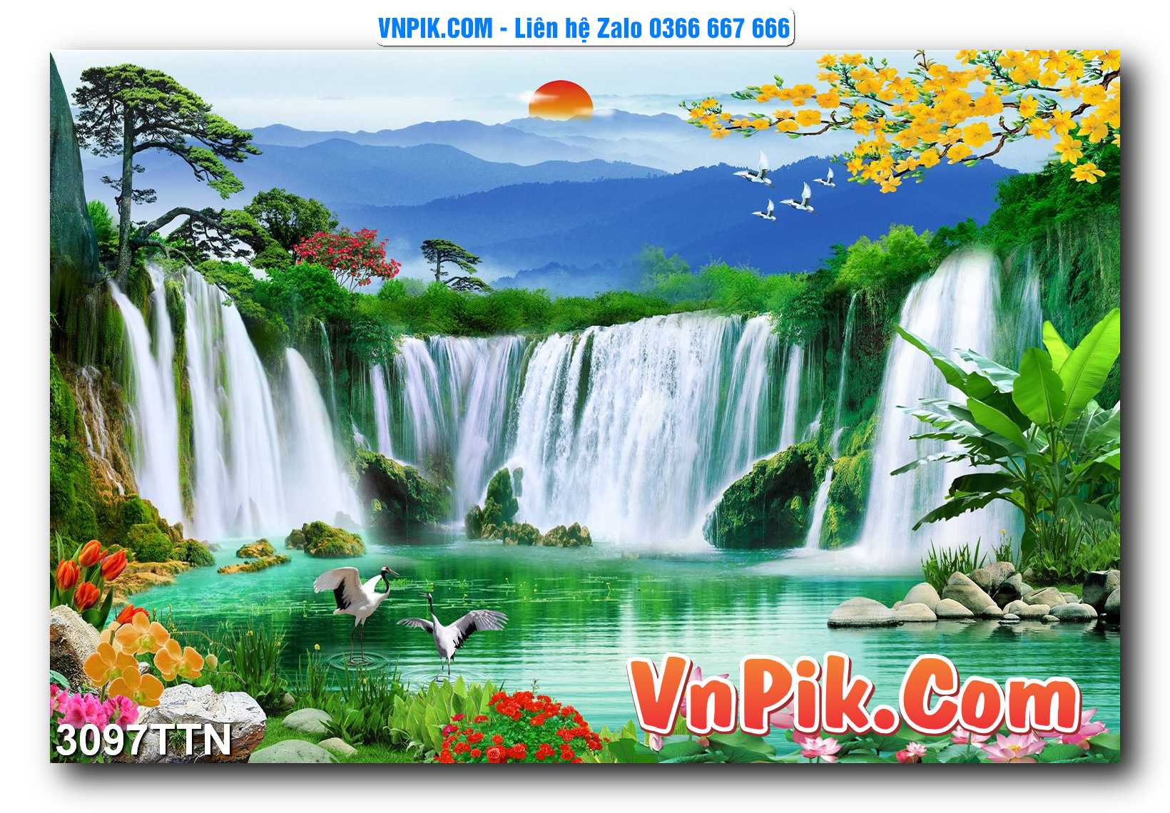 Tranh thác nước – Tranh phong thủy – Tranh treo tường mã 3097TTN