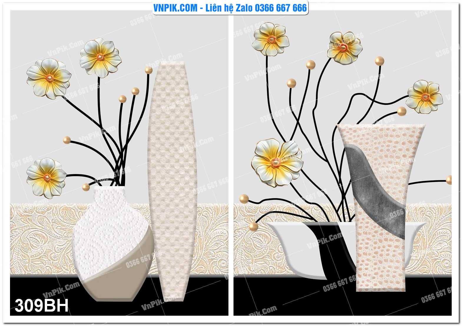 Tranh bình hoa nghệ thuật 309BH