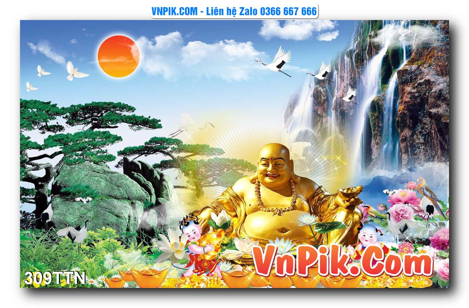 Tranh thác nước – Tranh phong thủy – Tranh treo tường mã 309TTN