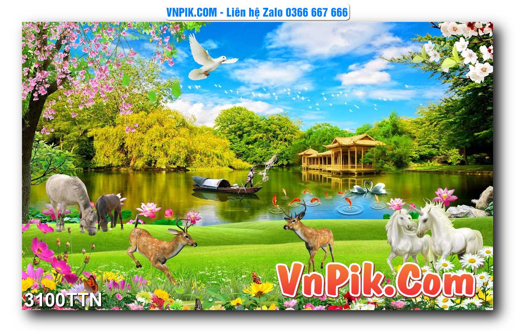 Tranh thác nước – Tranh phong thủy – Tranh treo tường mã 3100TTN