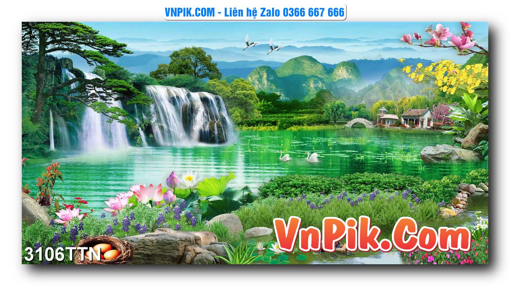 Tranh thác nước – Tranh phong thủy – Tranh treo tường mã 3106TTN