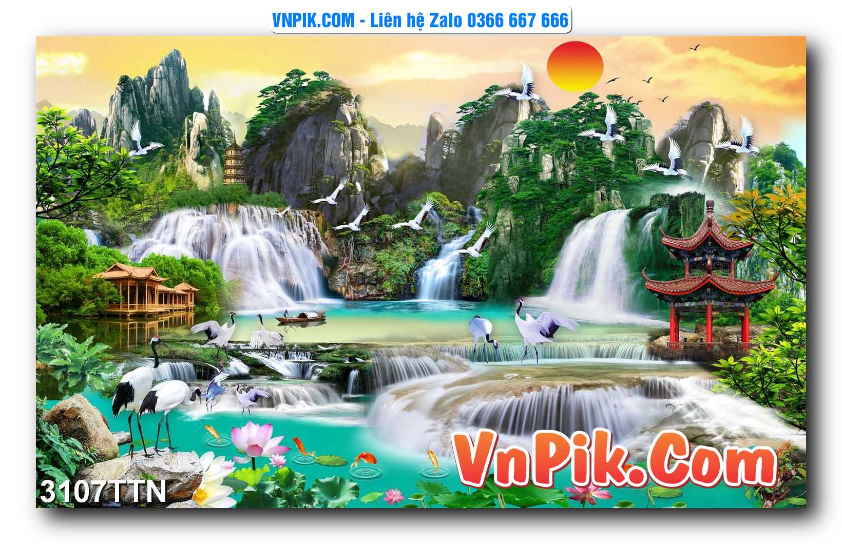 Tranh thác nước – Tranh phong thủy – Tranh treo tường mã 3107TTN