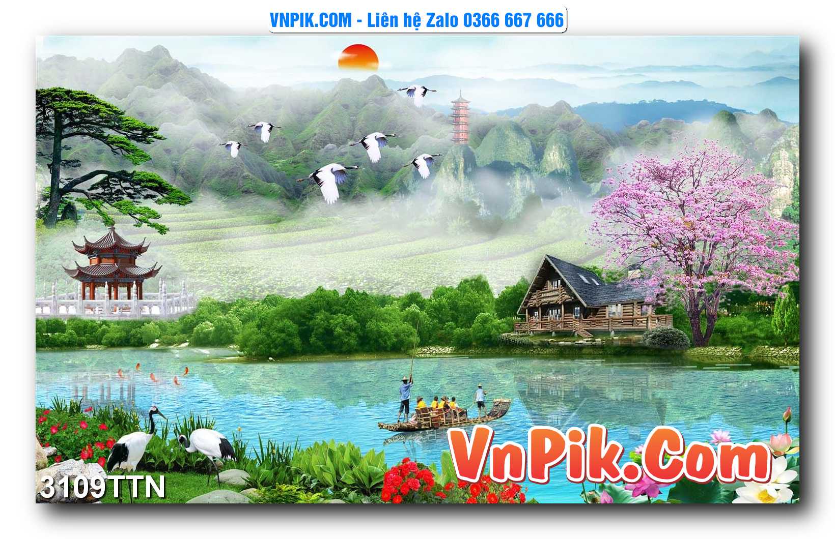 Tranh thác nước – Tranh phong thủy – Tranh treo tường mã 3109TTN
