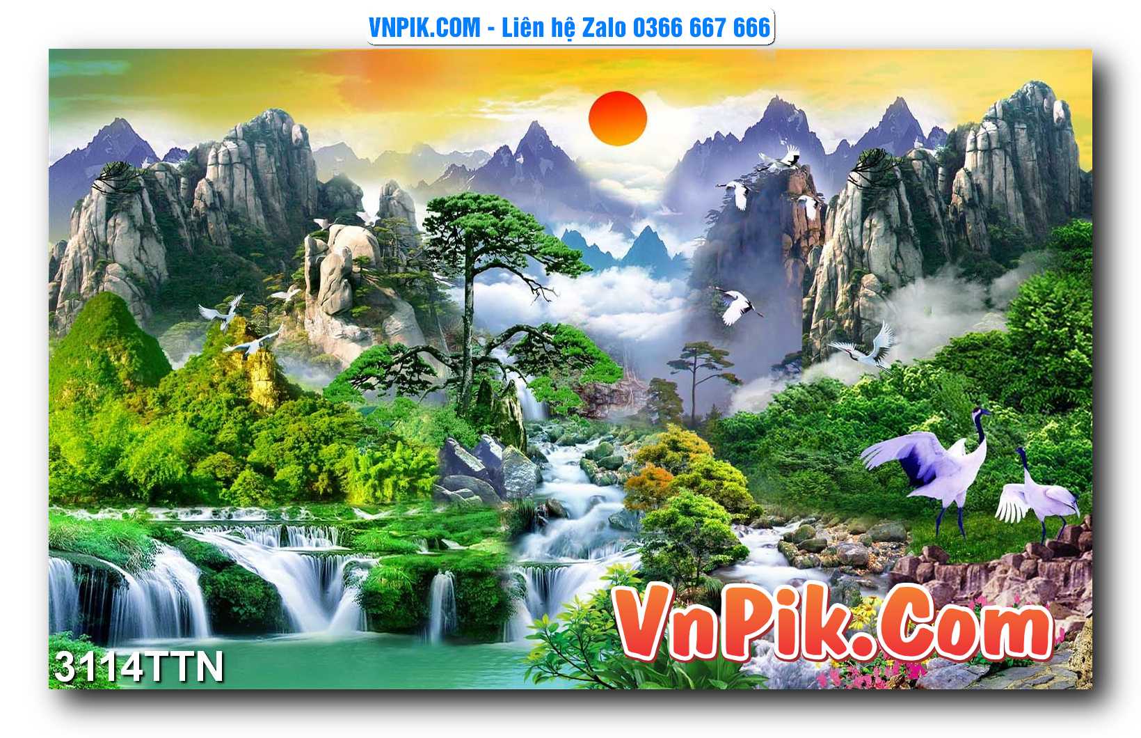 Tranh thác nước – Tranh phong thủy – Tranh treo tường mã 3114TTN