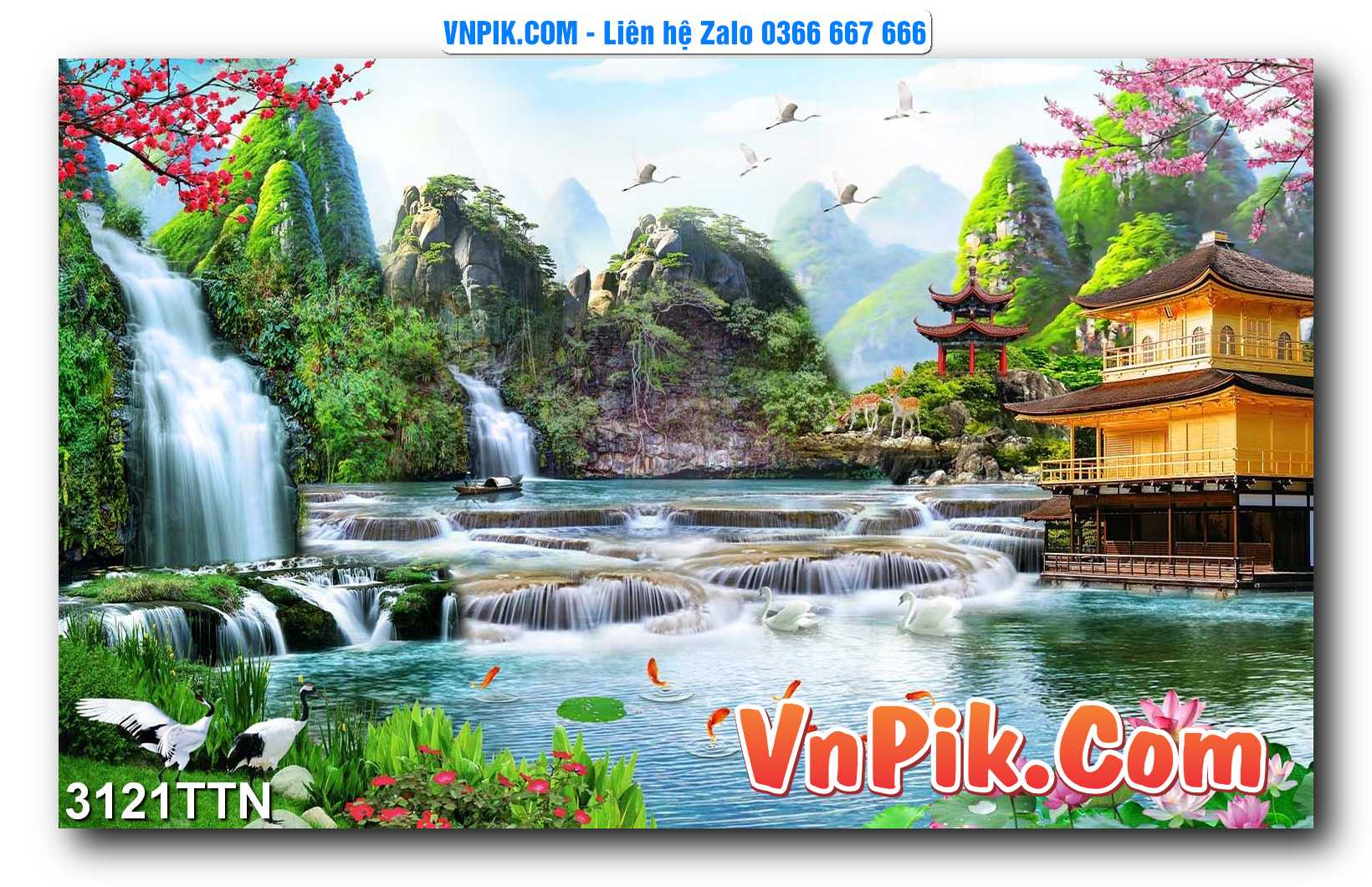 Tranh thác nước – Tranh phong thủy – Tranh treo tường mã 3121TTN