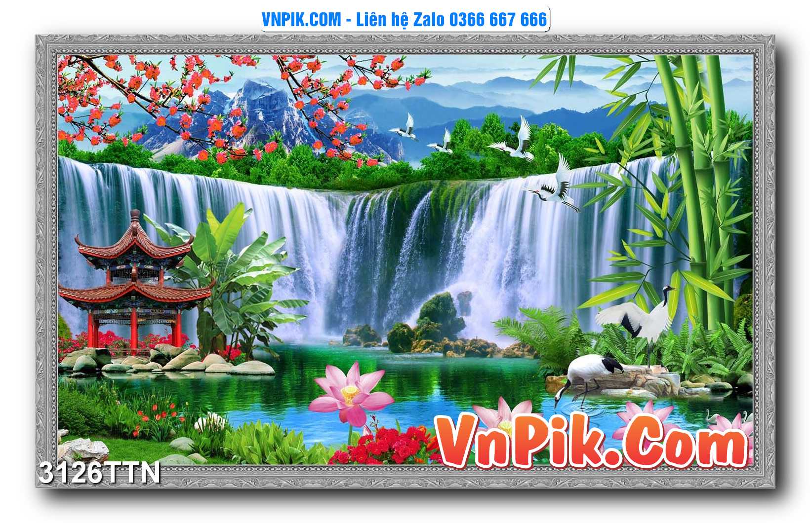 Tranh thác nước – Tranh phong thủy – Tranh treo tường mã 3126TTN