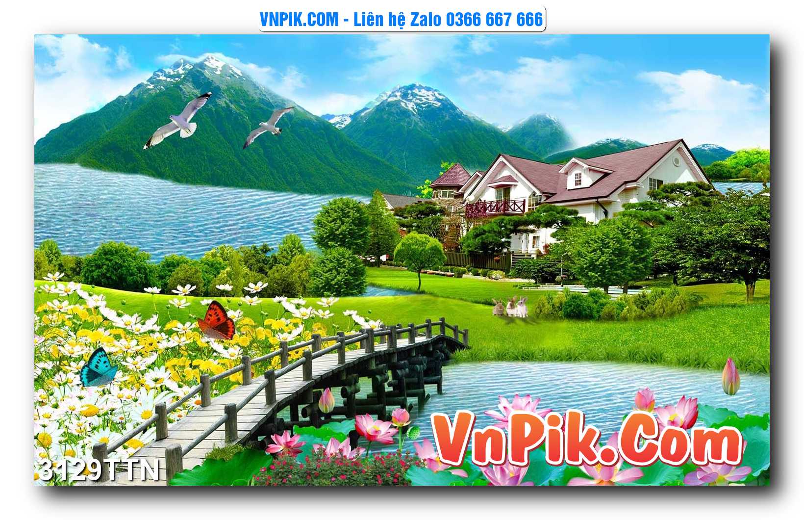 Tranh thác nước – Tranh phong thủy – Tranh treo tường mã 3129TTN