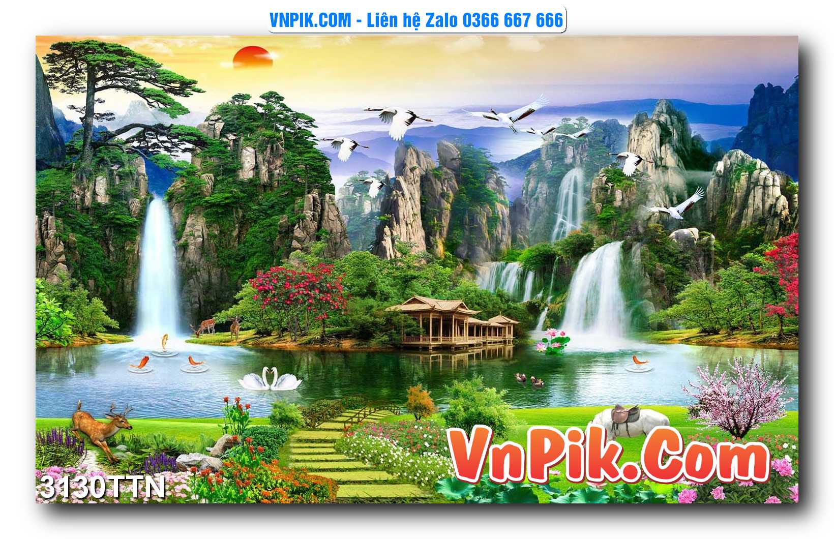 Tranh thác nước – Tranh phong thủy – Tranh treo tường mã 3130TTN