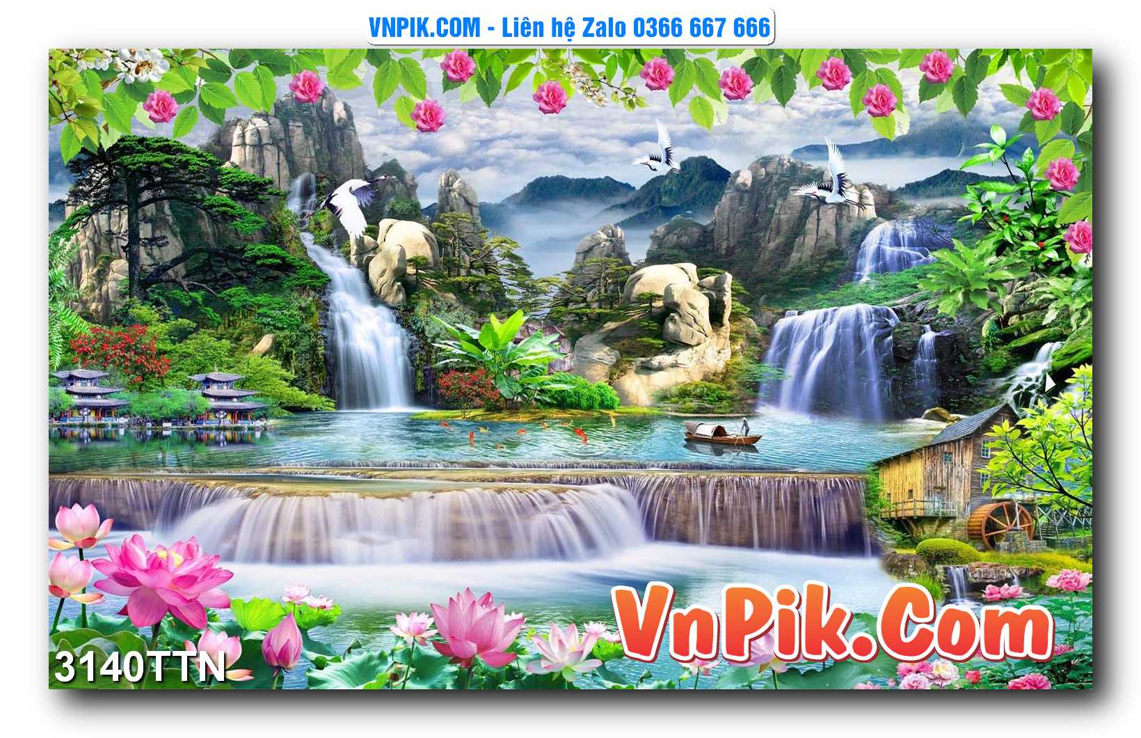 Tranh thác nước – Tranh phong thủy – Tranh treo tường mã 3140TTN