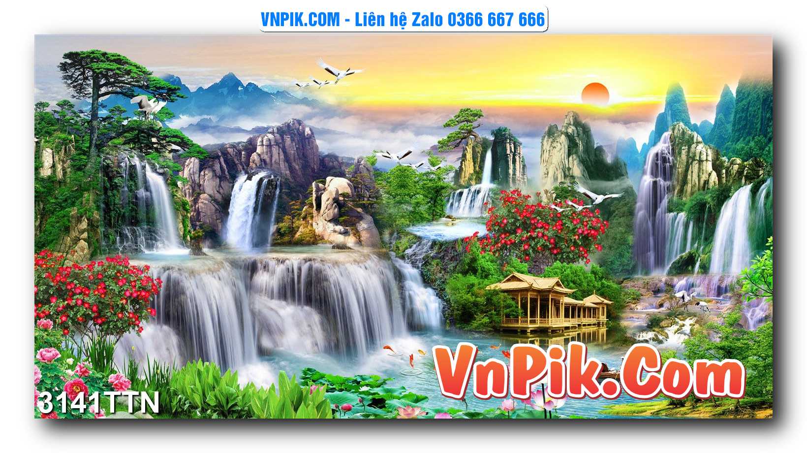 Tranh thác nước – Tranh phong thủy – Tranh treo tường mã 3141TTN