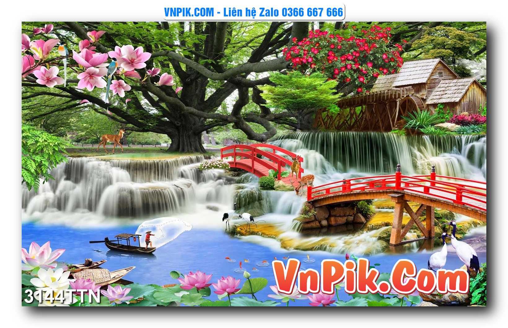 Tranh thác nước – Tranh phong thủy – Tranh treo tường mã 3144TTN
