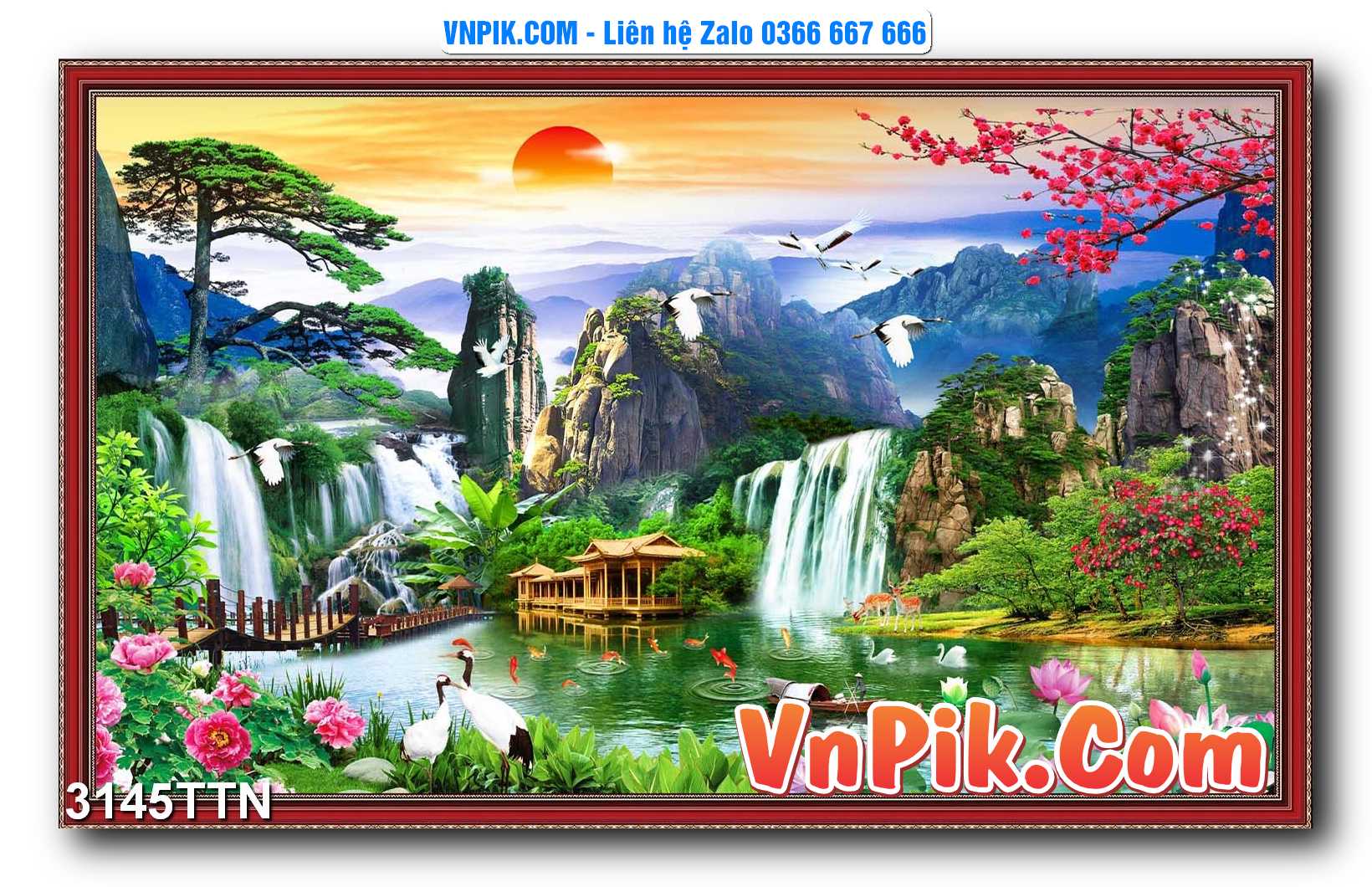 Tranh thác nước – Tranh phong thủy – Tranh treo tường mã 3145TTN