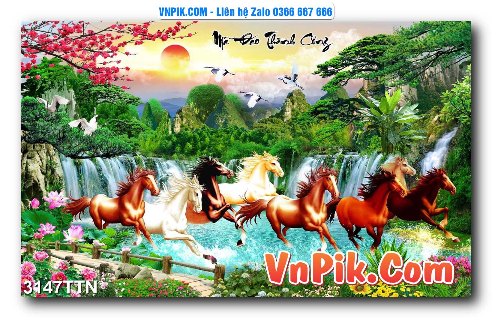 Tranh thác nước – Tranh phong thủy – Tranh treo tường mã 3147TTN