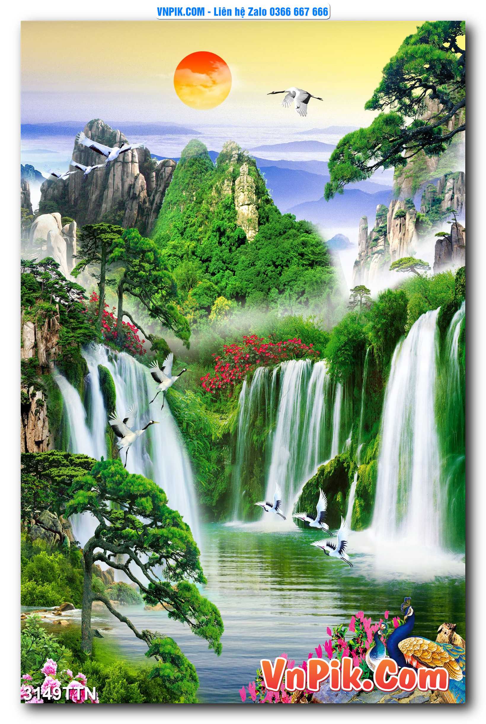 Tranh thác nước – Tranh phong thủy – Tranh treo tường mã 3149TTN