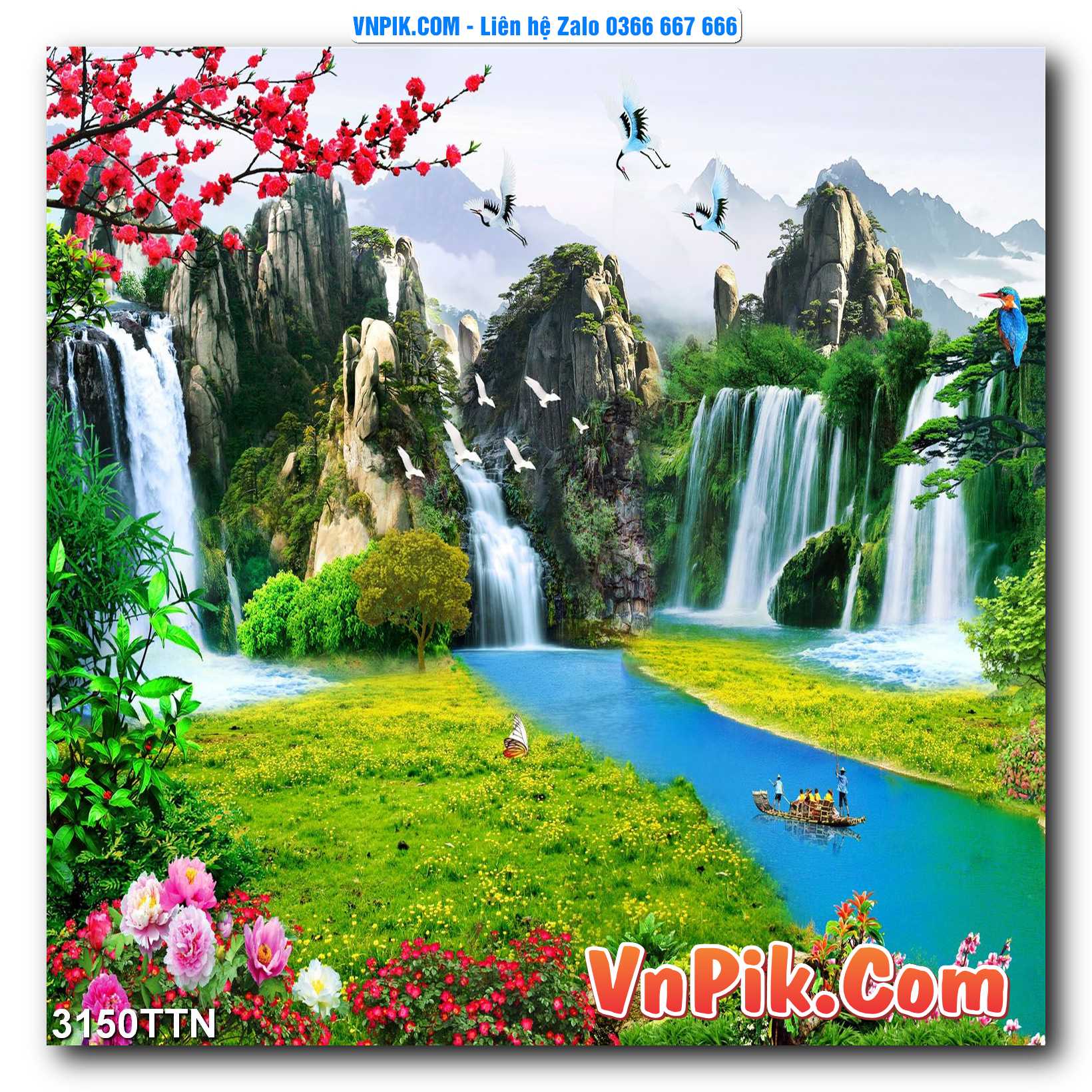 Tranh thác nước – Tranh phong thủy – Tranh treo tường mã 3150TTN