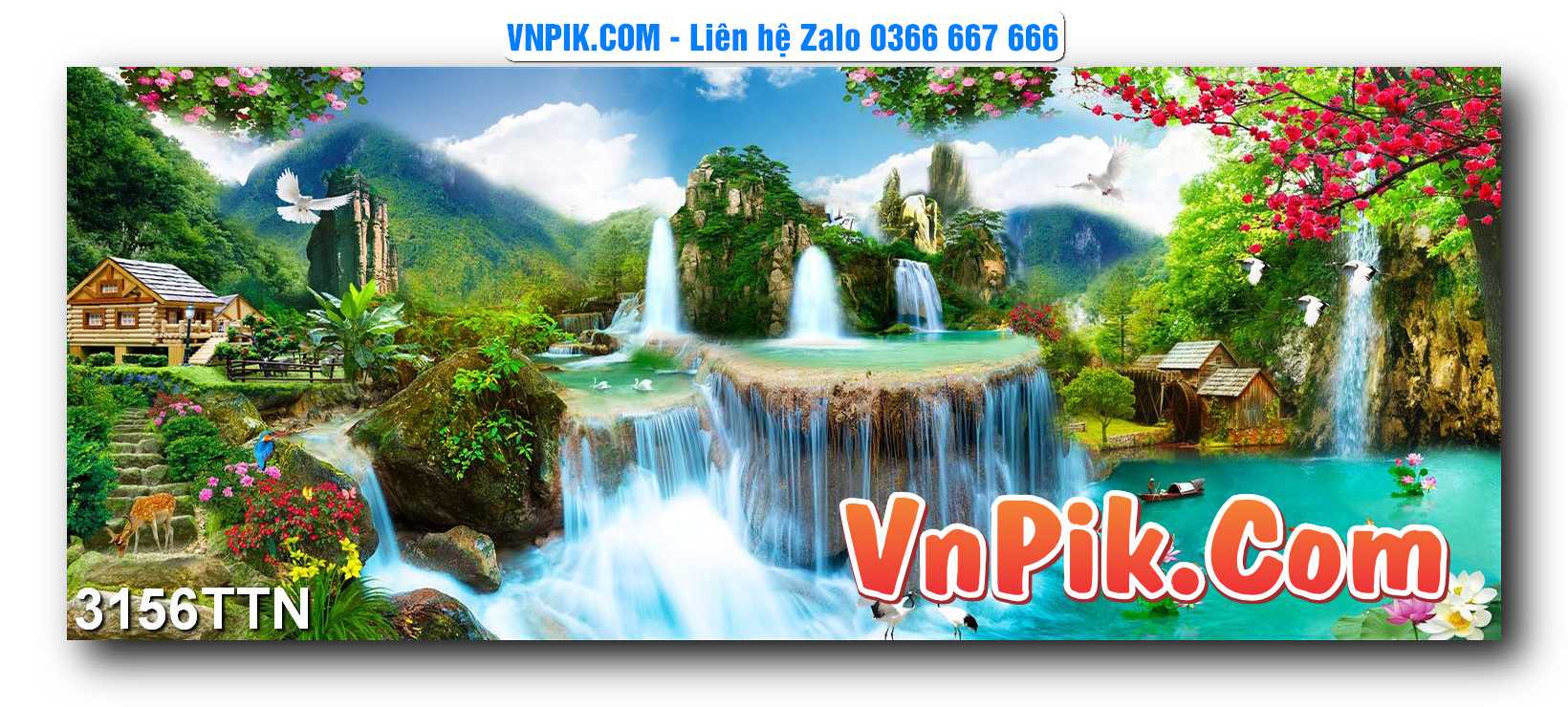 Tranh thác nước – Tranh phong thủy – Tranh treo tường mã 3156TTN