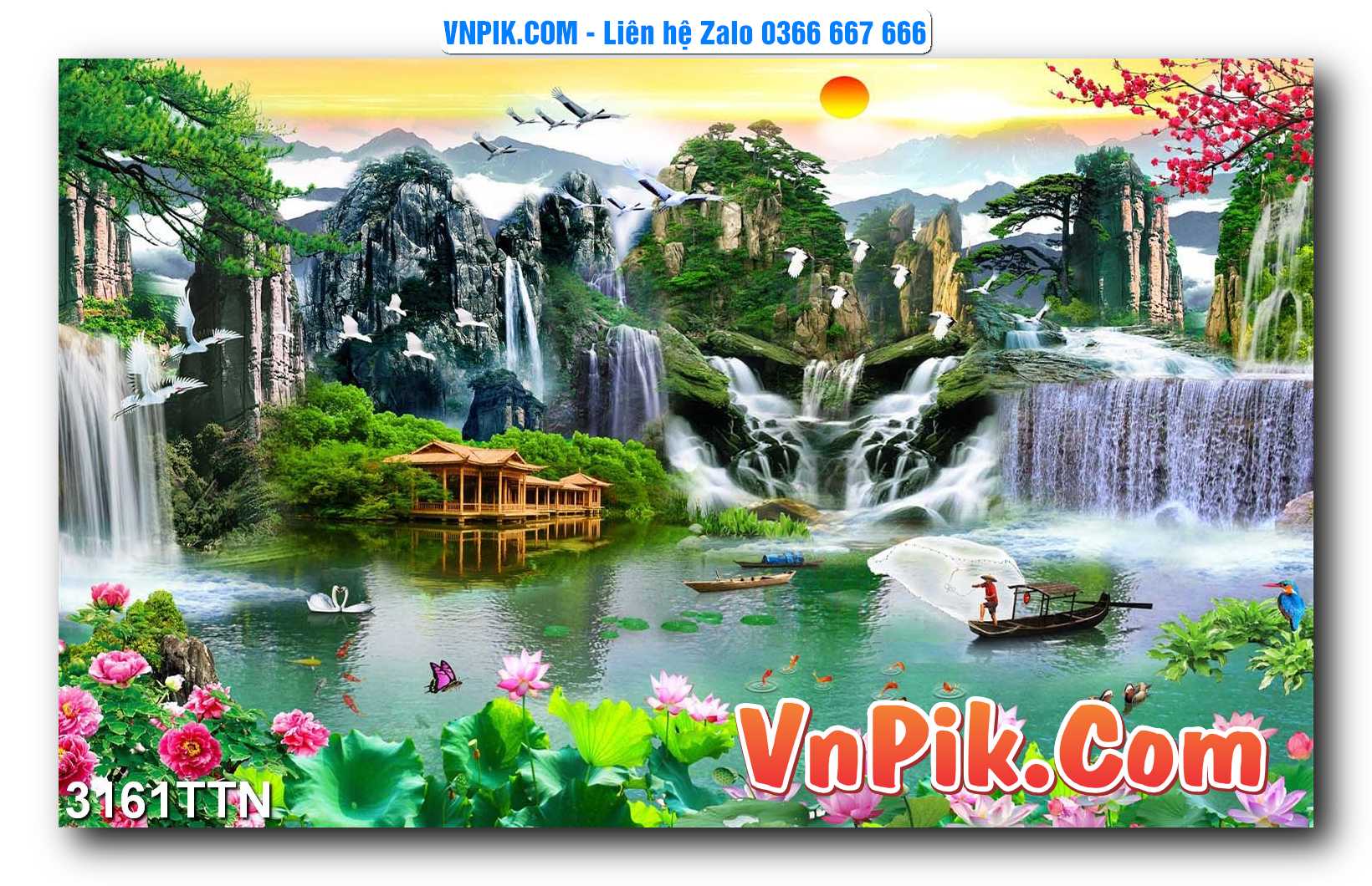 Tranh thác nước – Tranh phong thủy – Tranh treo tường mã 3161TTN