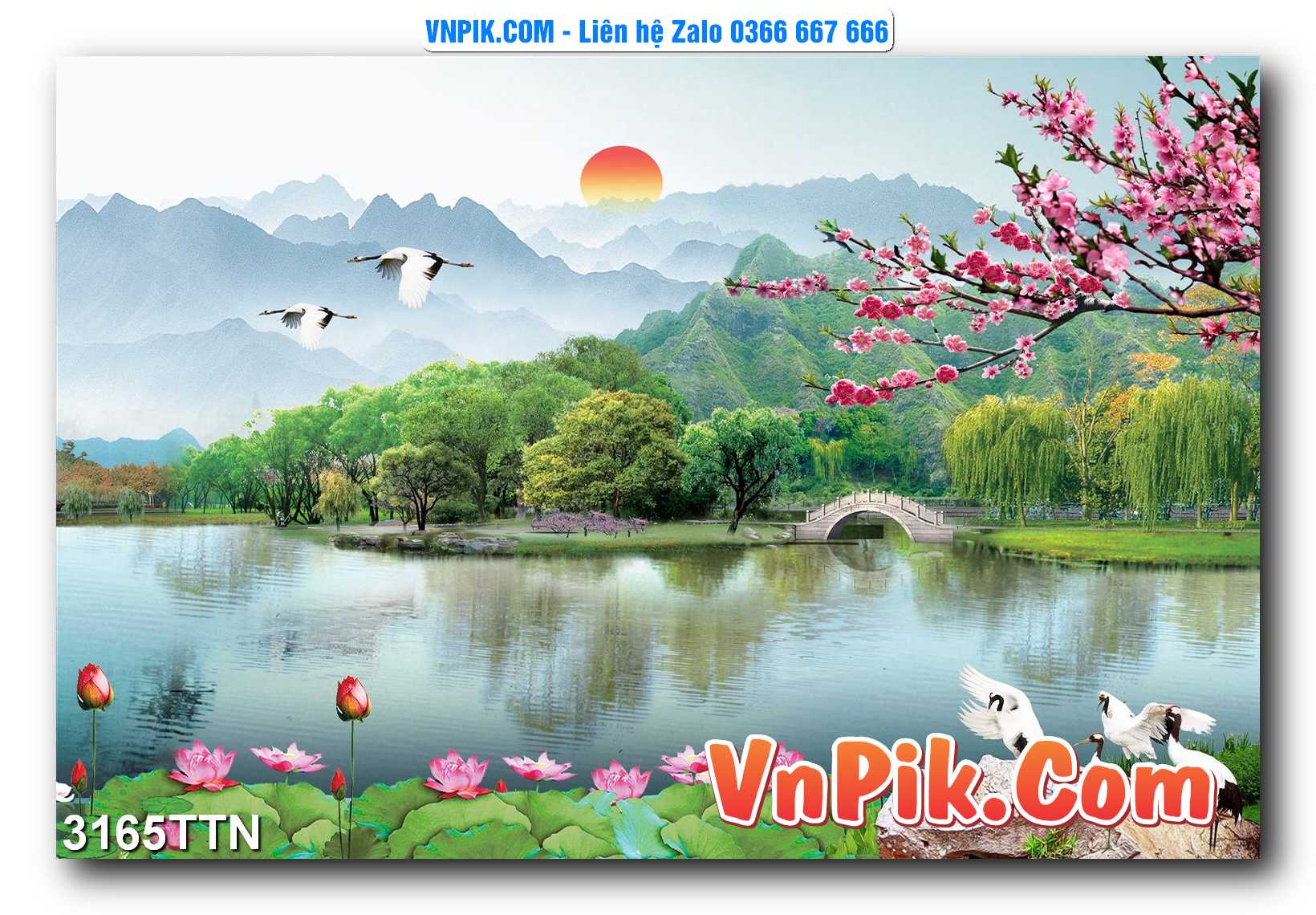 Tranh thác nước – Tranh phong thủy – Tranh treo tường mã 3165TTN