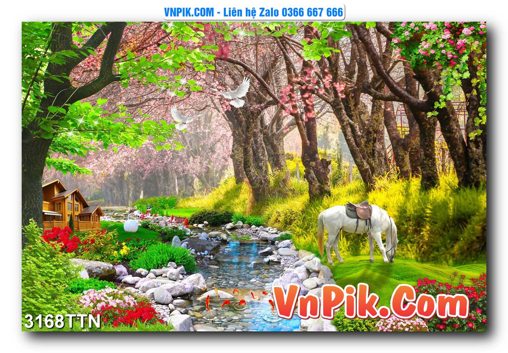 Tranh thác nước – Tranh phong thủy – Tranh treo tường mã 3168TTN