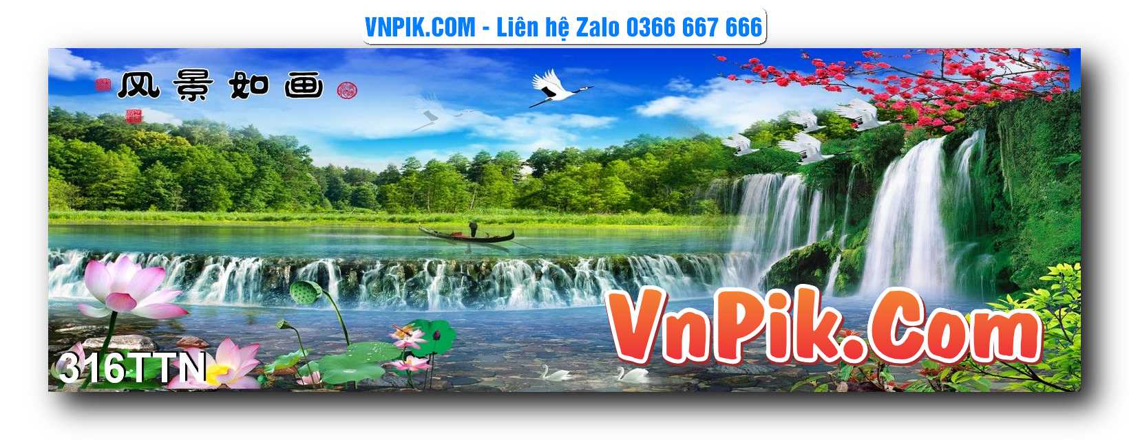 Tranh thác nước – Tranh phong thủy – Tranh treo tường mã 316TTN