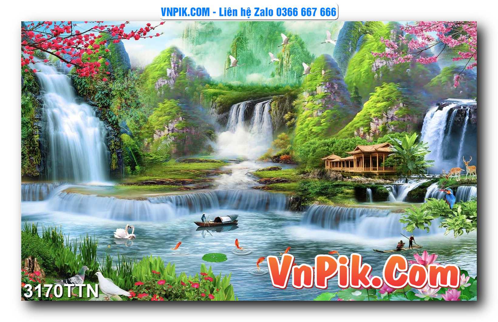 Tranh thác nước – Tranh phong thủy – Tranh treo tường mã 3170TTN