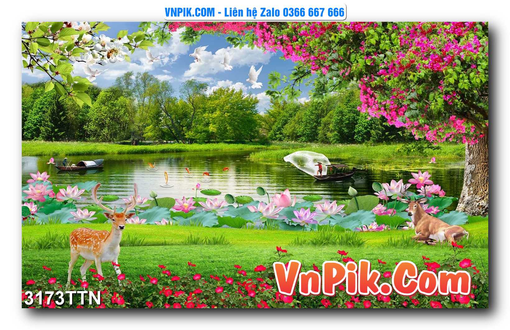 Tranh thác nước – Tranh phong thủy – Tranh treo tường mã 3173TTN
