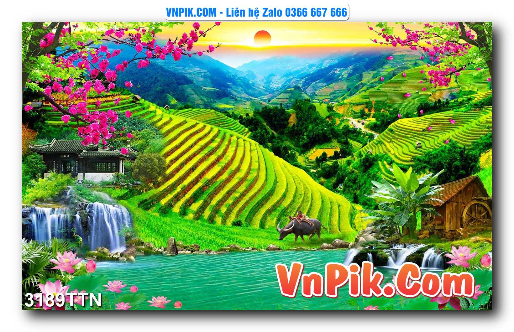 Tranh thác nước – Tranh phong thủy – Tranh treo tường mã 3189TTN