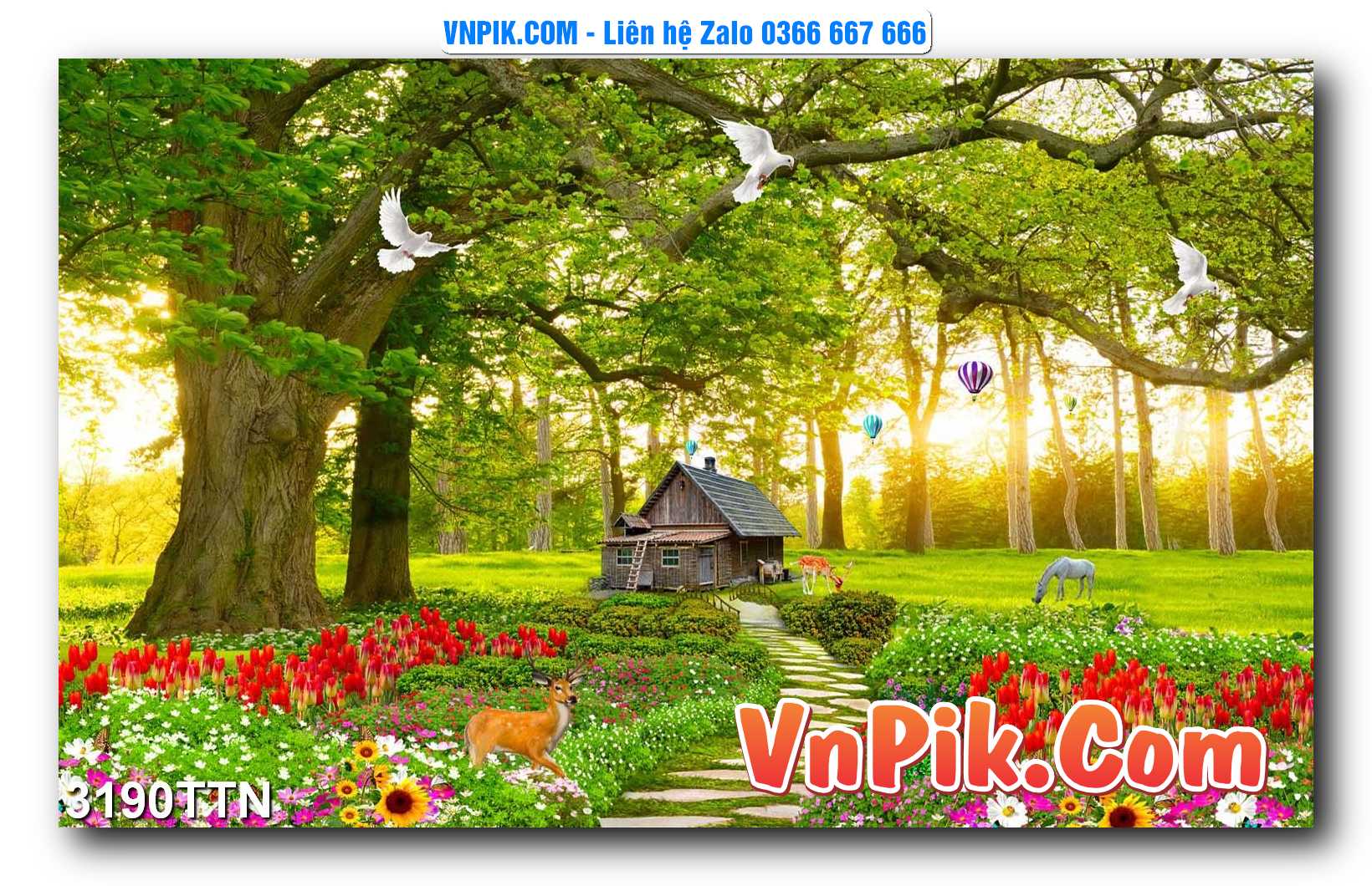 Tranh thác nước – Tranh phong thủy – Tranh treo tường mã 3190TTN