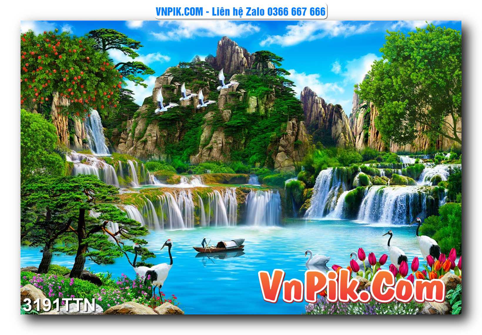 Tranh thác nước – Tranh phong thủy – Tranh treo tường mã 3191TTN