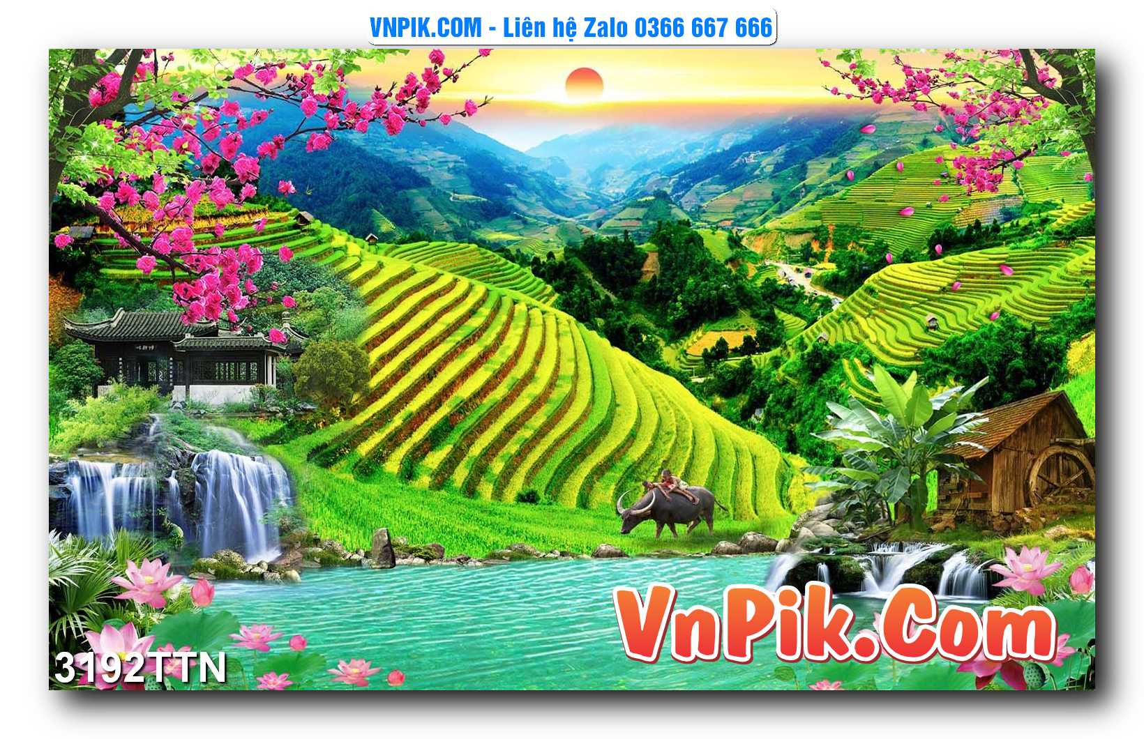 Tranh thác nước – Tranh phong thủy – Tranh treo tường mã 3192TTN