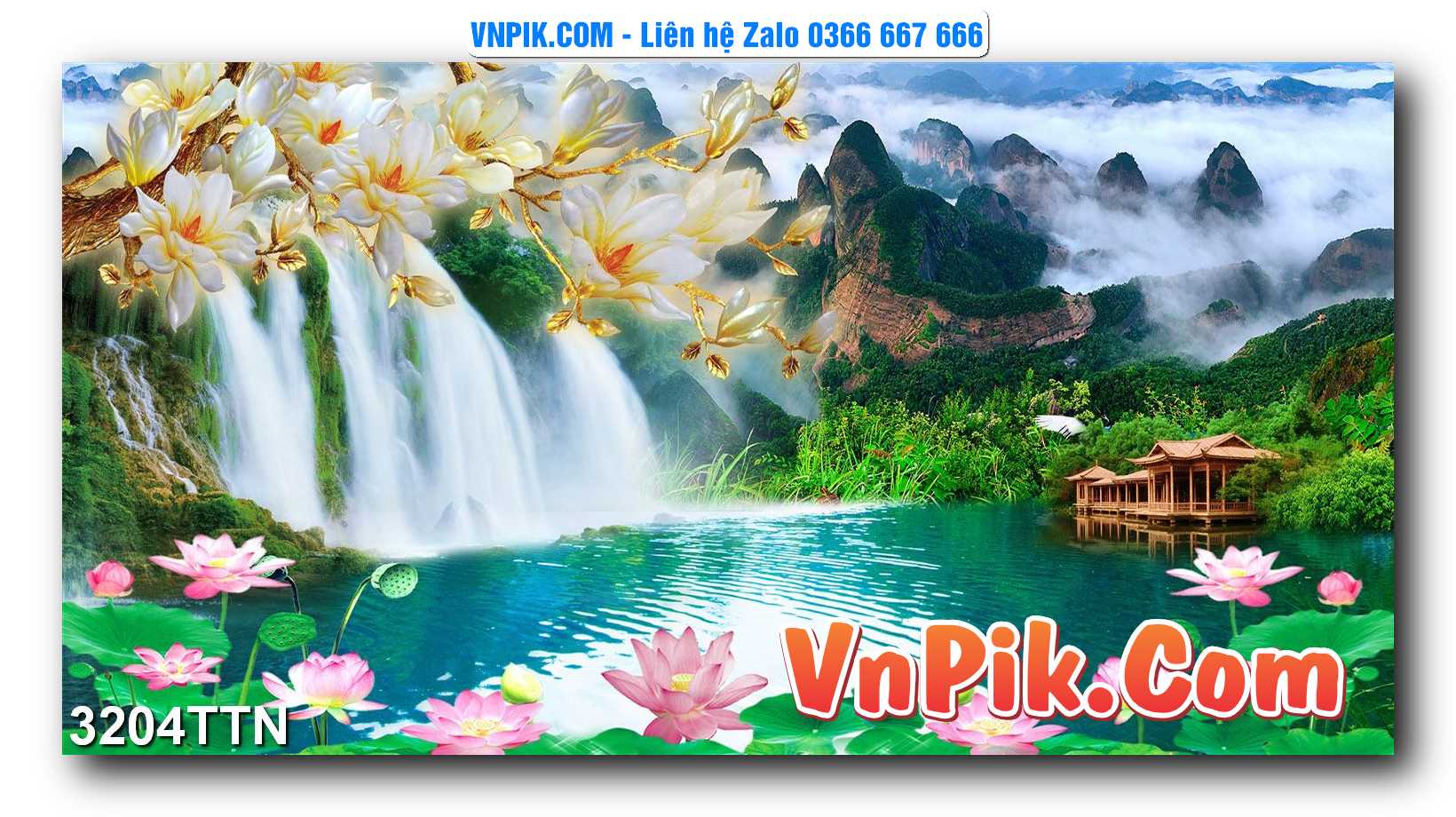 Tranh thác nước – Tranh phong thủy – Tranh treo tường mã 3204TTN