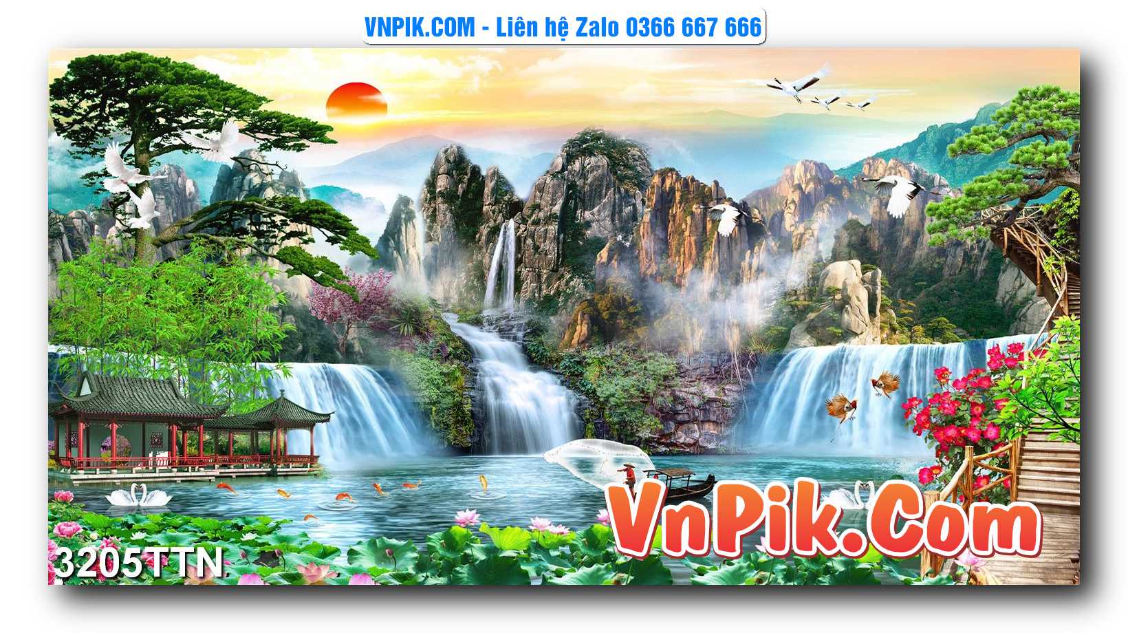 Tranh thác nước – Tranh phong thủy – Tranh treo tường mã 3205TTN