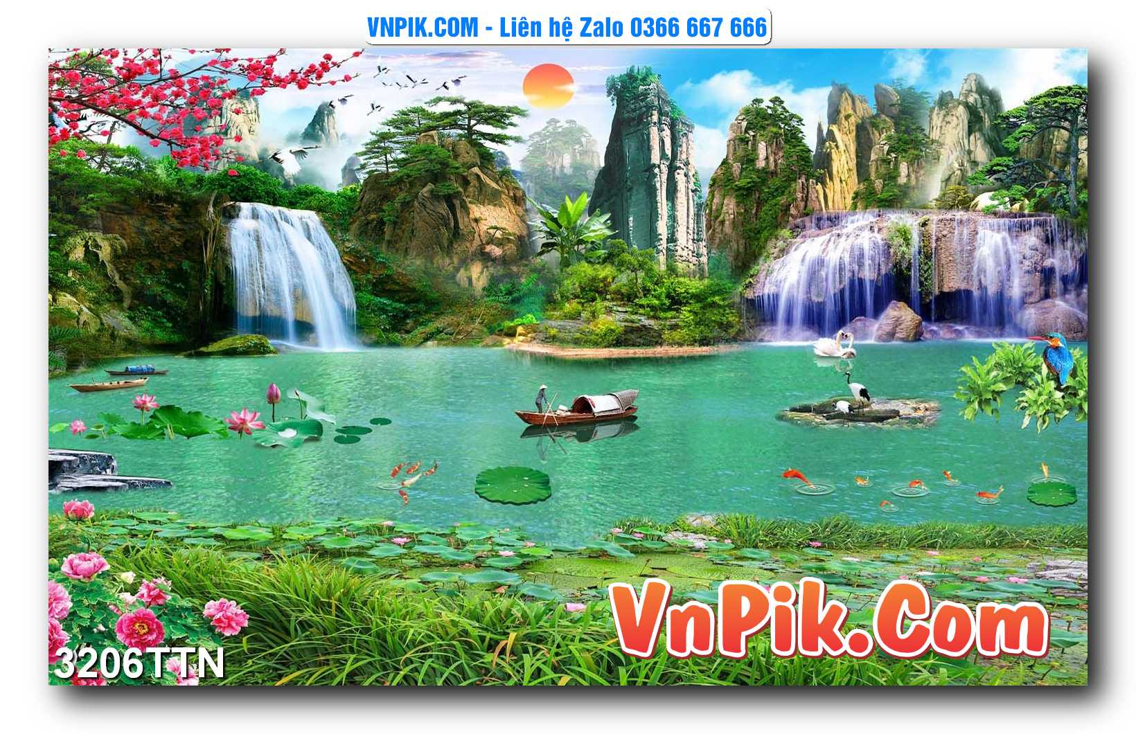 Tranh thác nước – Tranh phong thủy – Tranh treo tường mã 3206TTN