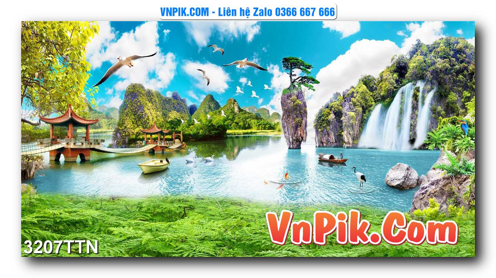 Tranh thác nước – Tranh phong thủy – Tranh treo tường mã 3207TTN