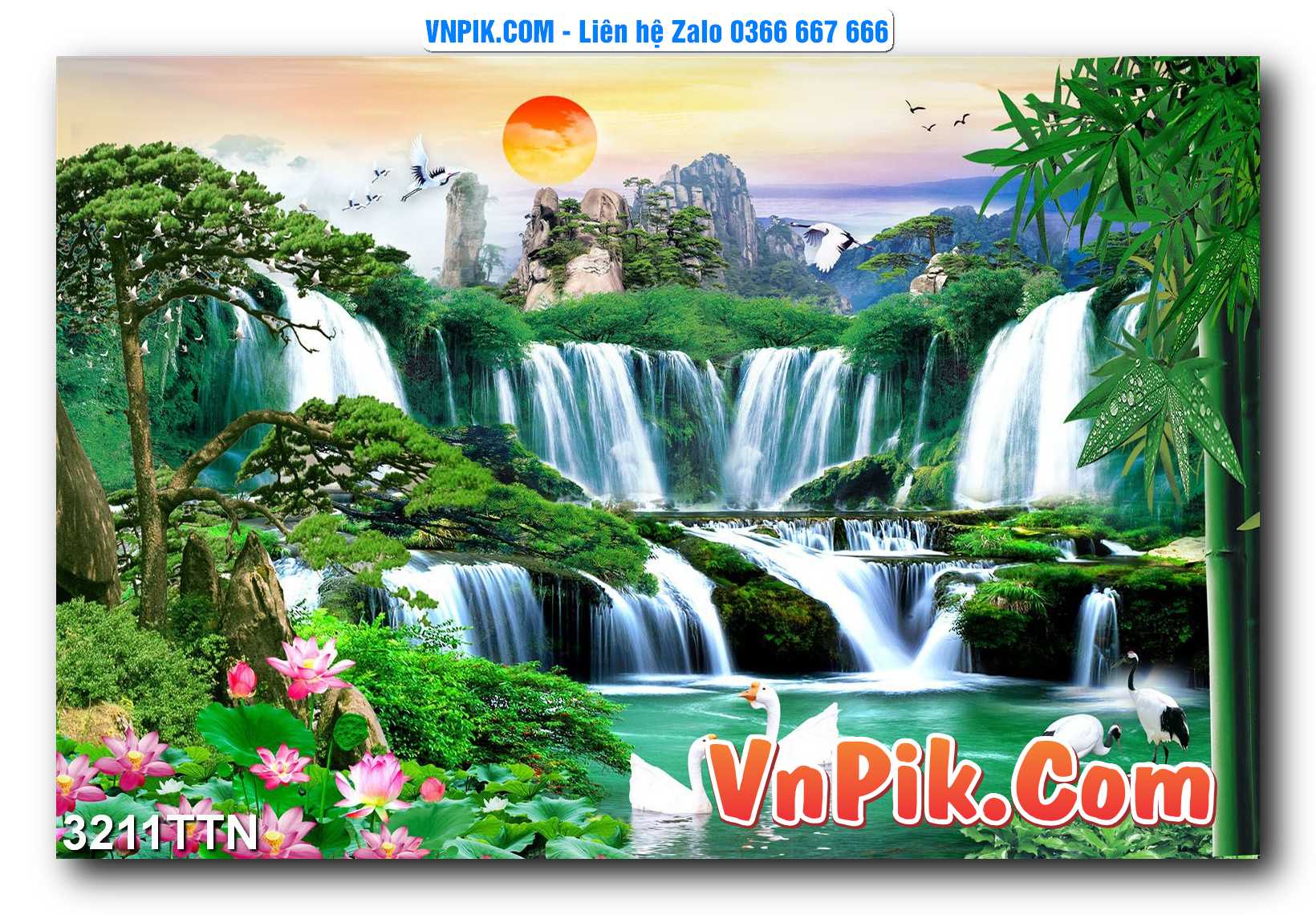 Tranh thác nước – Tranh phong thủy – Tranh treo tường mã 3211TTN