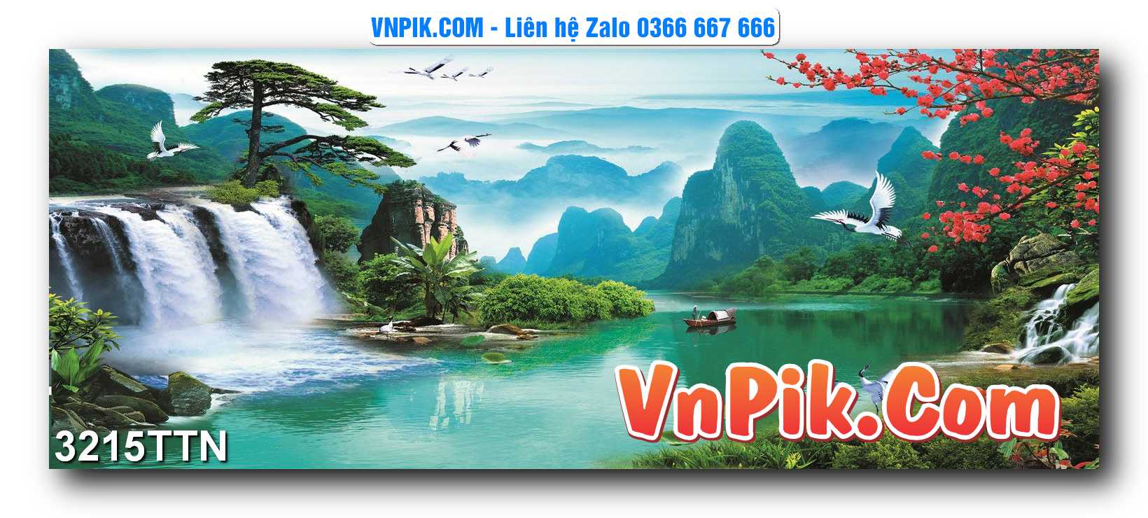 Tranh thác nước – Tranh phong thủy – Tranh treo tường mã 3215TTN