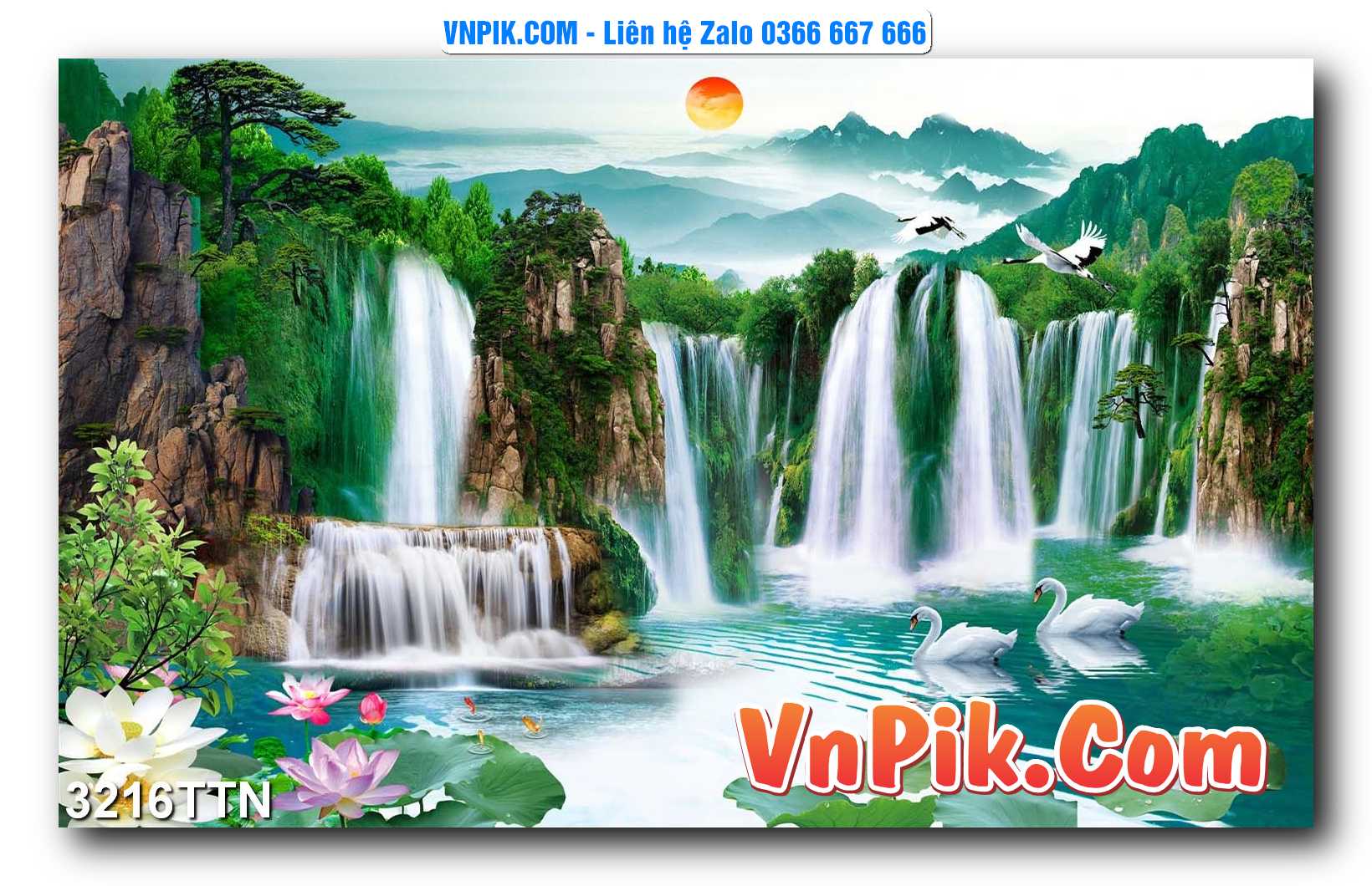 Tranh thác nước – Tranh phong thủy – Tranh treo tường mã 3216TTN
