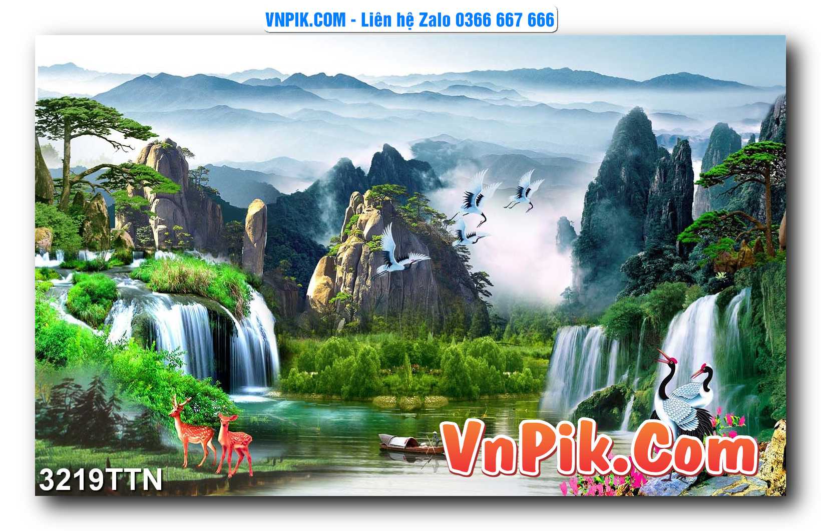 Tranh thác nước – Tranh phong thủy – Tranh treo tường mã 3219TTN