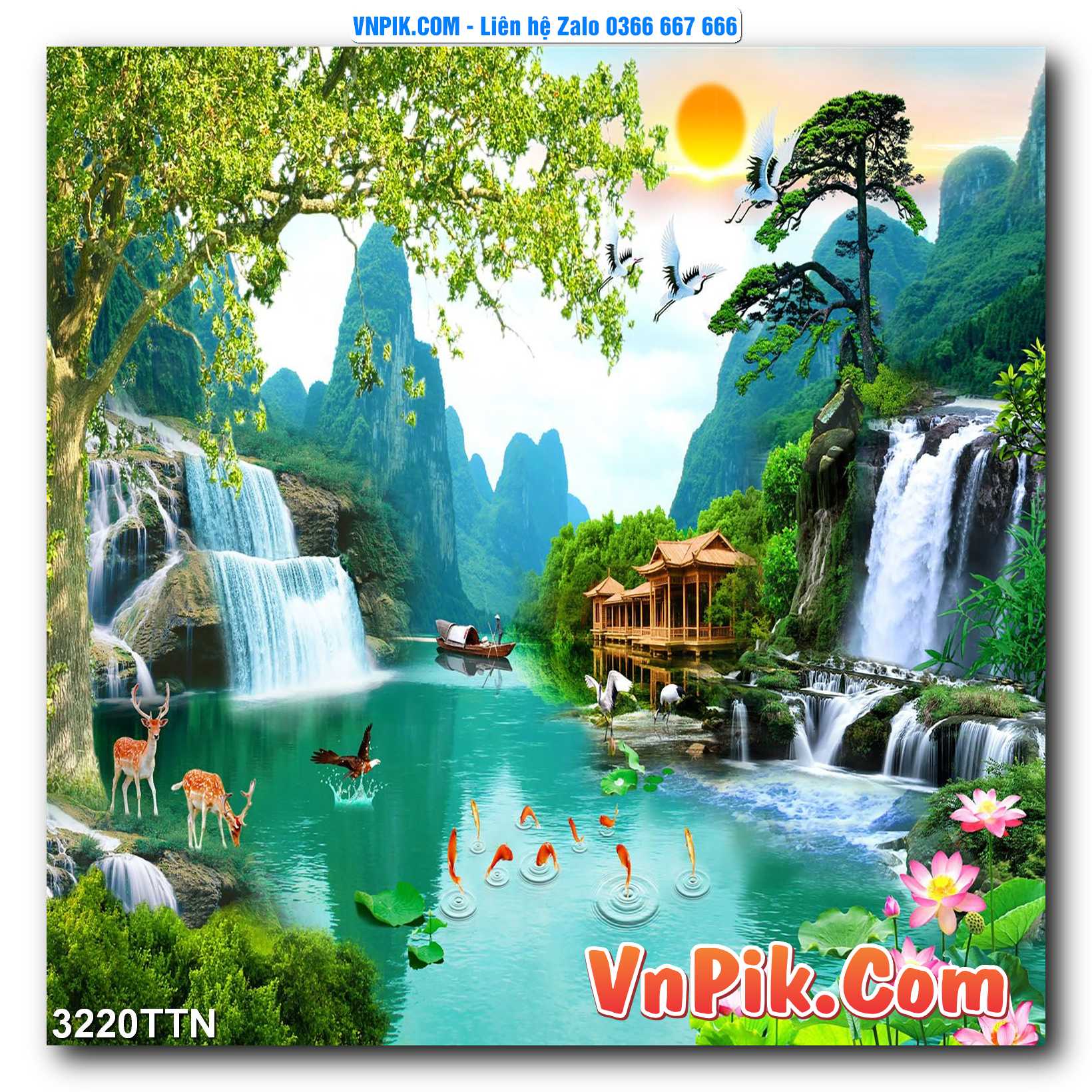 Tranh thác nước – Tranh phong thủy – Tranh treo tường mã 3220TTN
