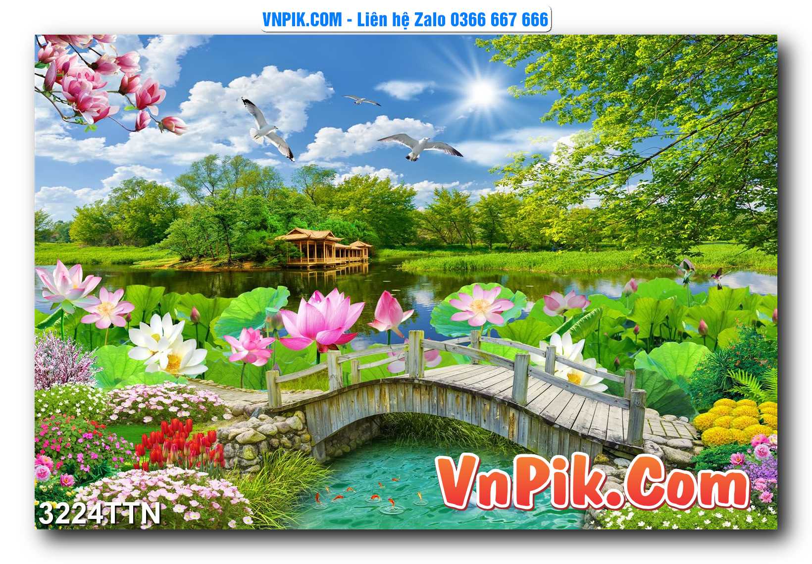 Tranh thác nước – Tranh phong thủy – Tranh treo tường mã 3224TTN
