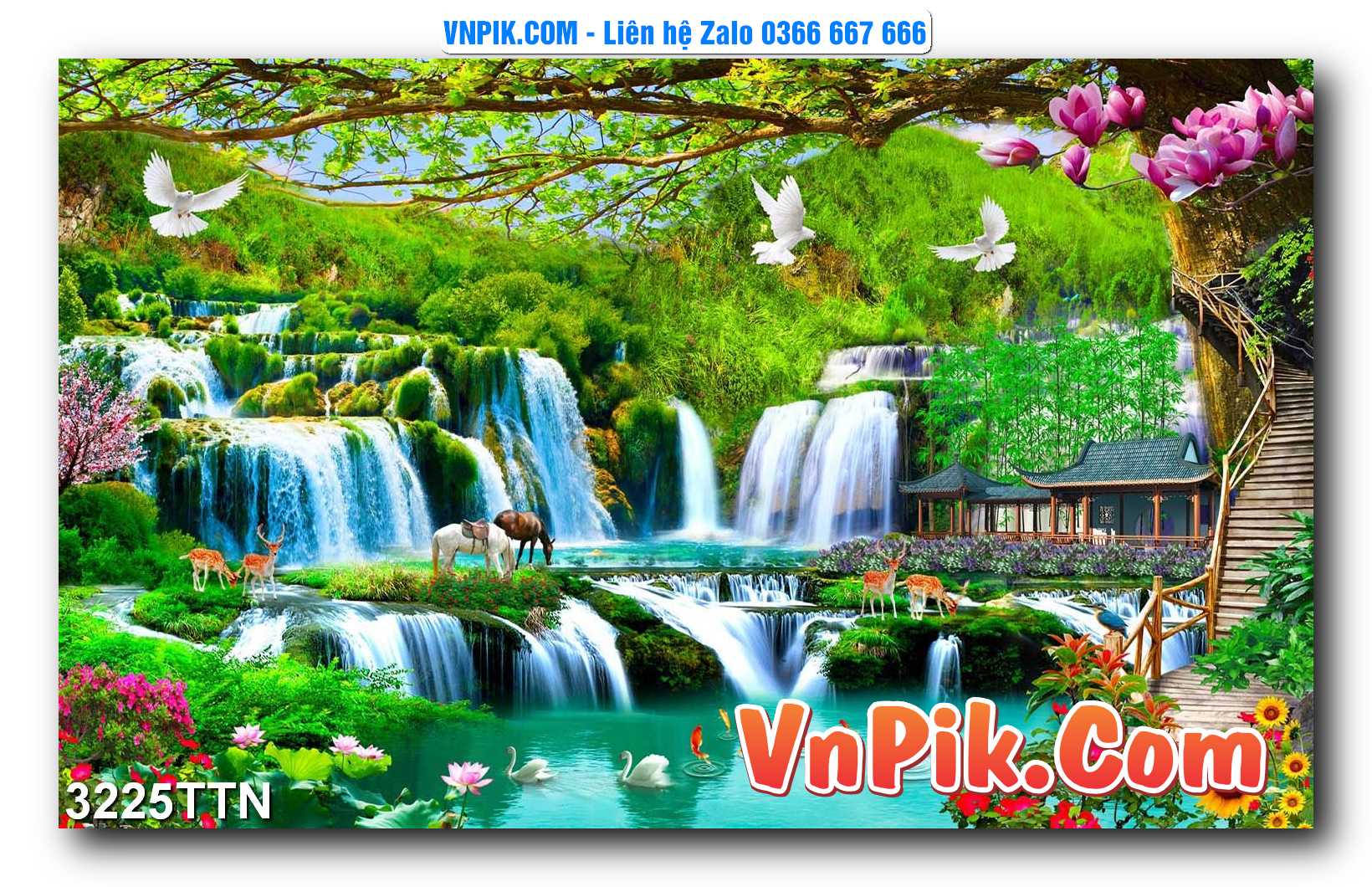 Tranh thác nước – Tranh phong thủy – Tranh treo tường mã 3225TTN
