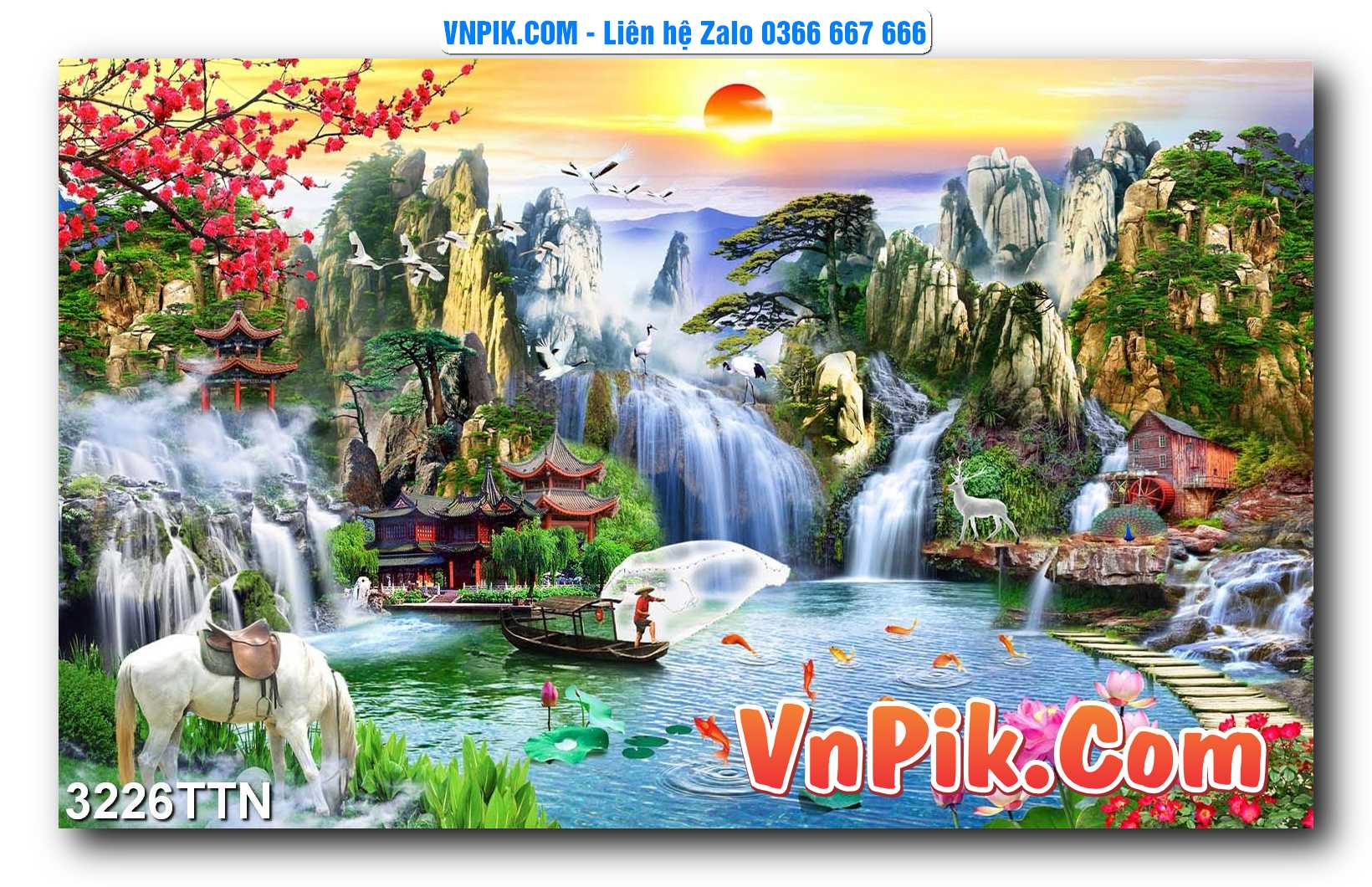 Tranh thác nước – Tranh phong thủy – Tranh treo tường mã 3226TTN