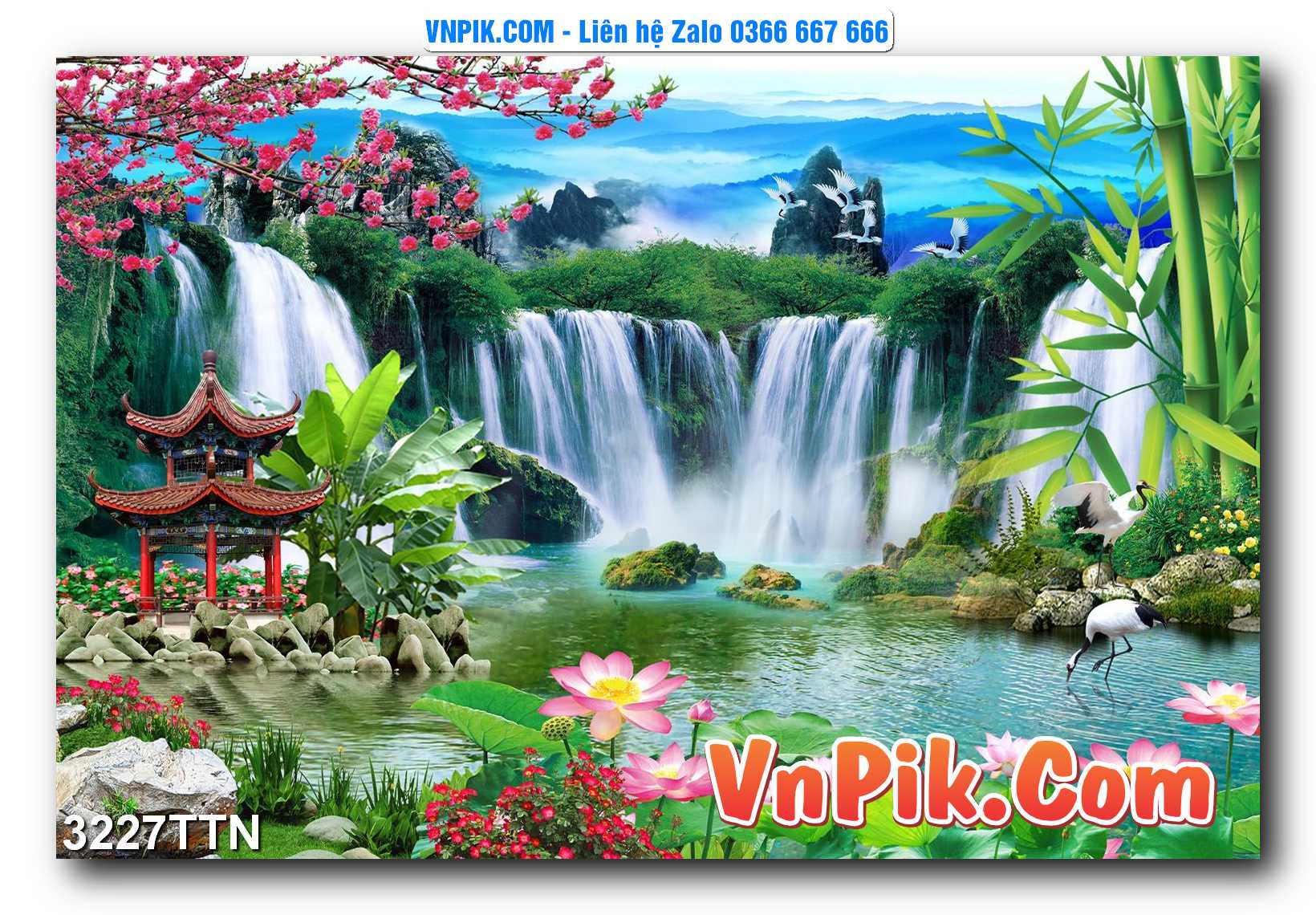 Tranh thác nước – Tranh phong thủy – Tranh treo tường mã 3227TTN