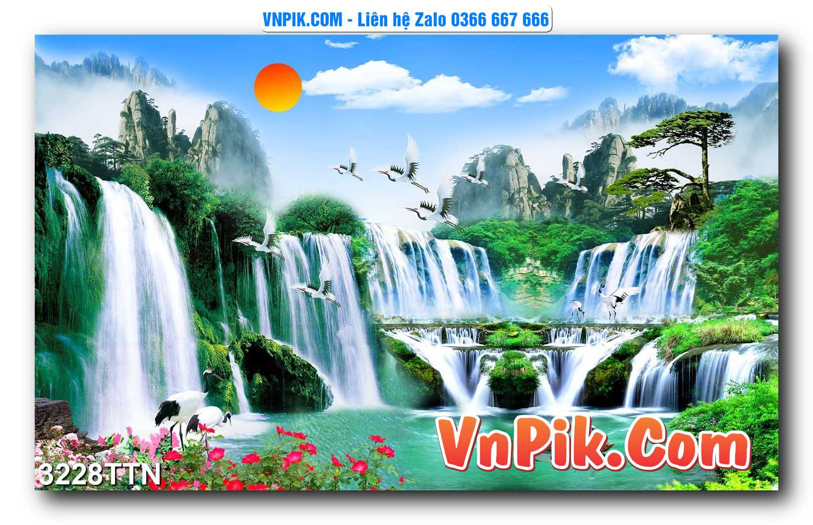 Tranh thác nước – Tranh phong thủy – Tranh treo tường mã 3228TTN