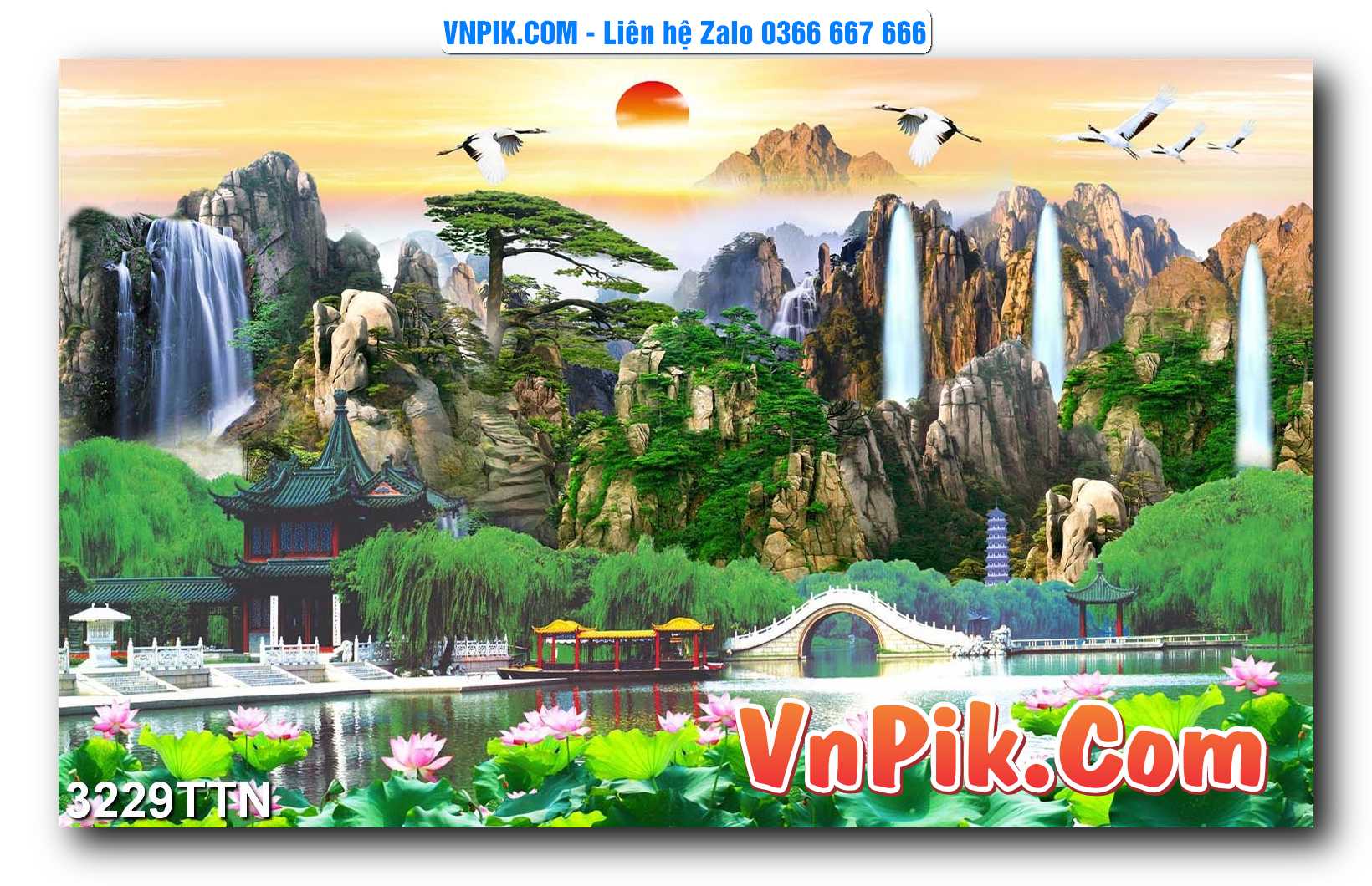 Tranh thác nước – Tranh phong thủy – Tranh treo tường mã 3229TTN