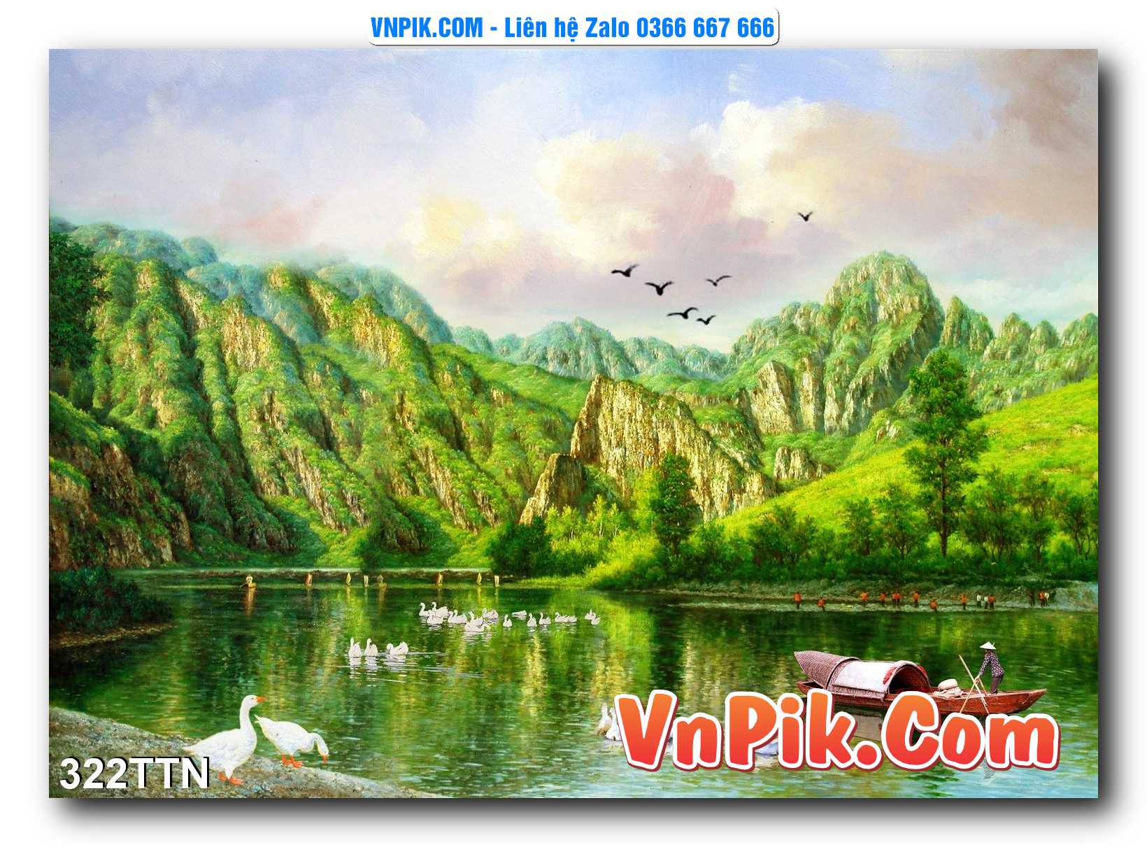 Tranh thác nước – Tranh phong thủy – Tranh treo tường mã 322TTN
