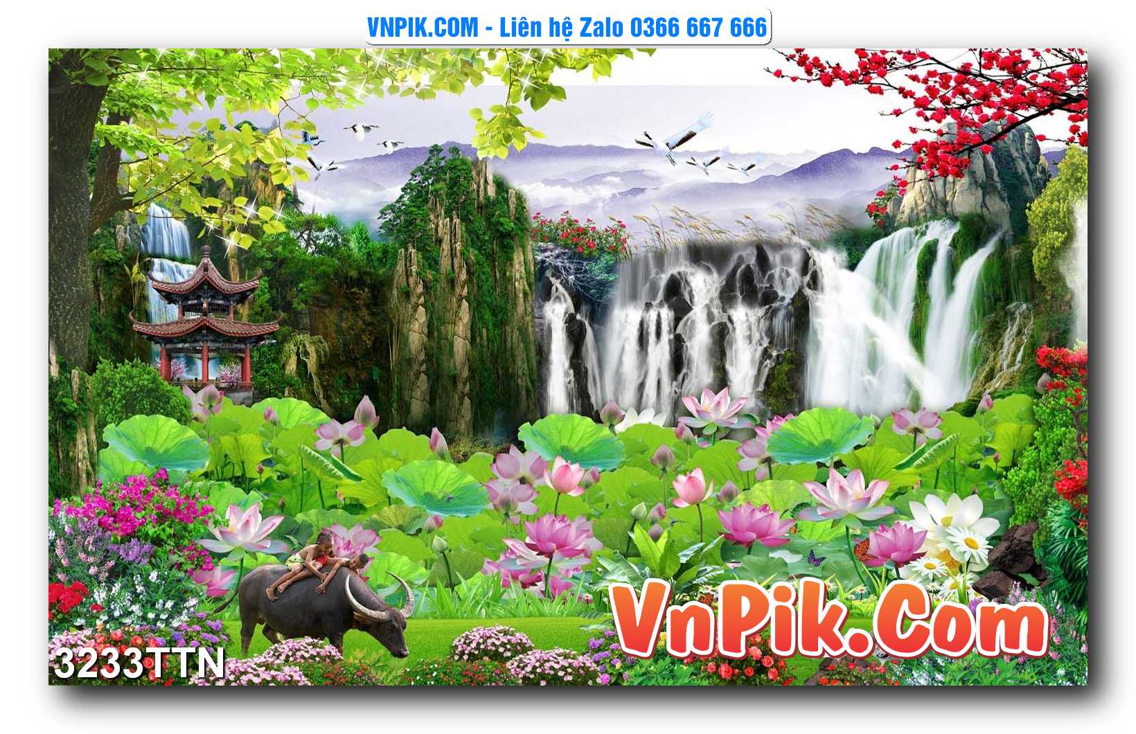 Tranh thác nước – Tranh phong thủy – Tranh treo tường mã 3233TTN
